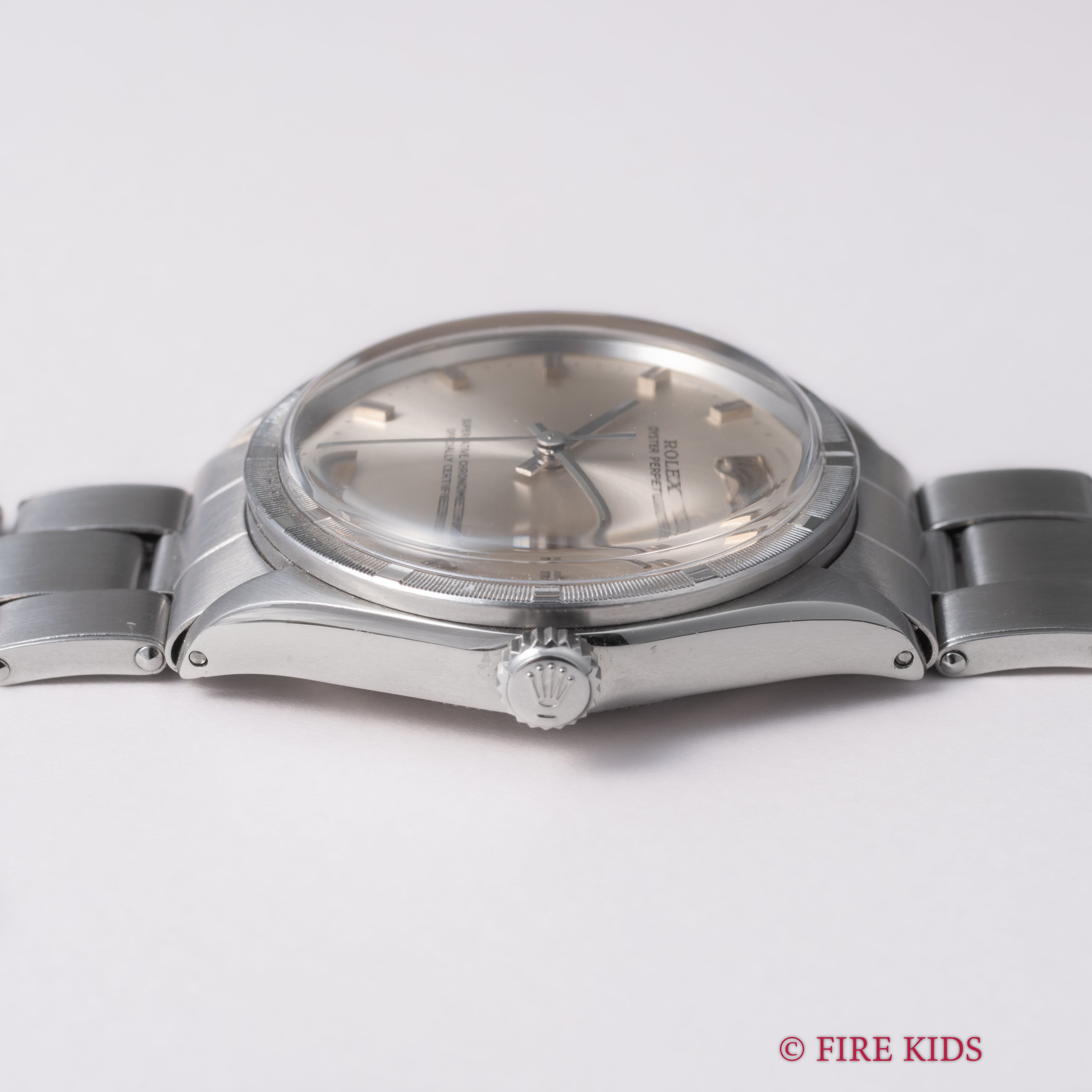 ロレックス オイスターパーペチュアル エンジンターンドベゼル 1968年製 Ref.1007 ショートインデックス 純正リベットブレス