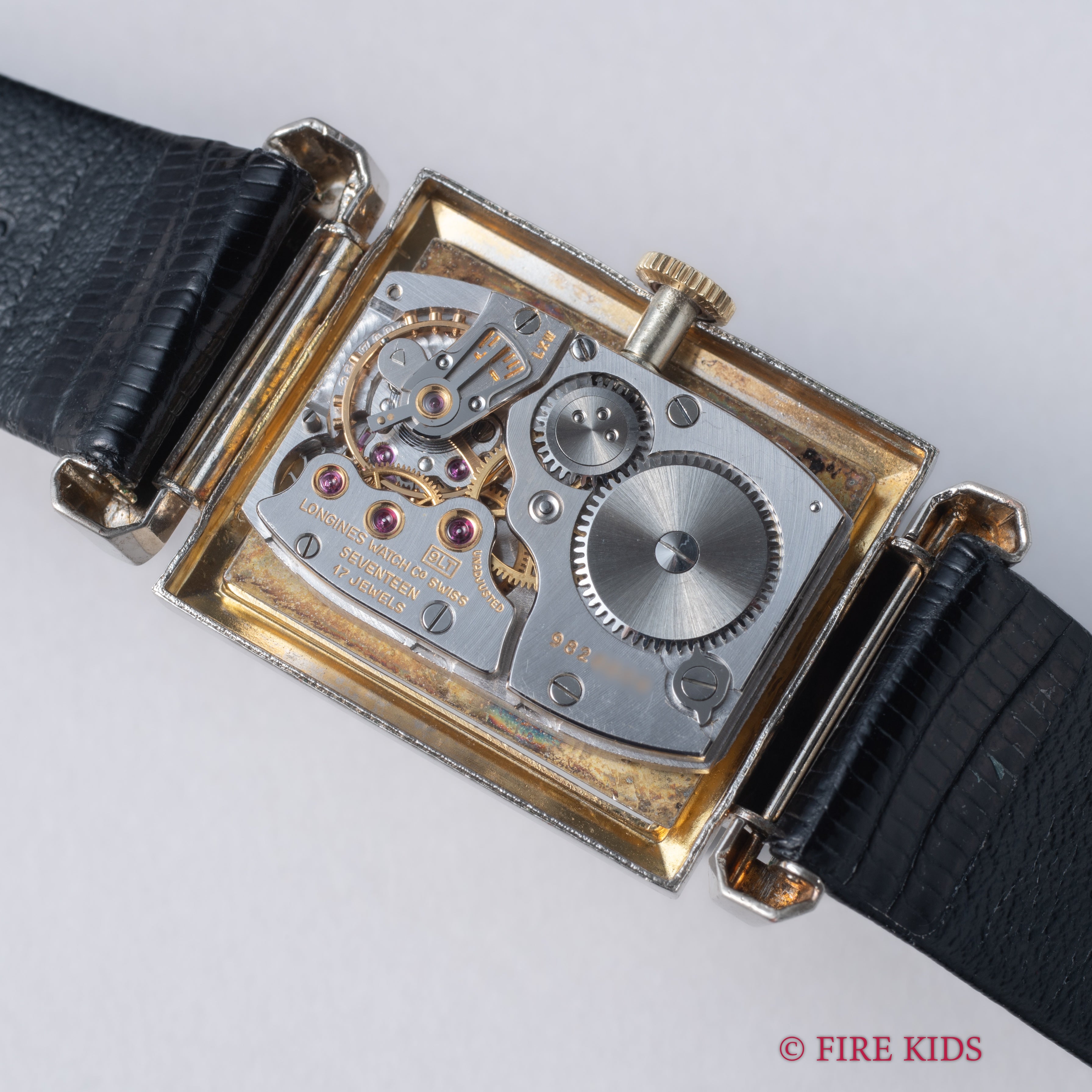 ロンジン スクエア コンビ USケース 1955年製 フレキシブルラグ Cal.9LT