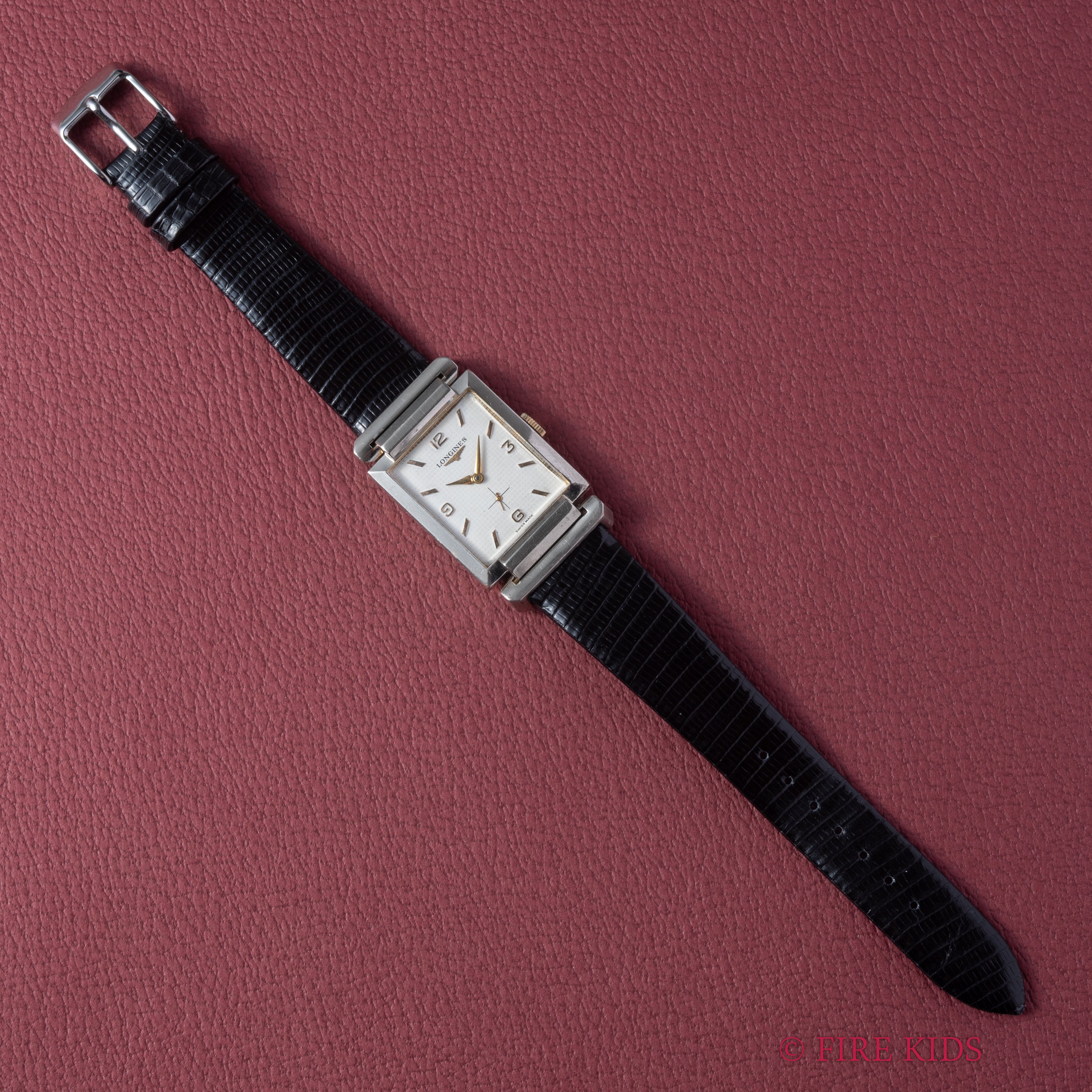 ロンジン スクエア コンビ USケース 1955年製 フレキシブルラグ Cal.9LT