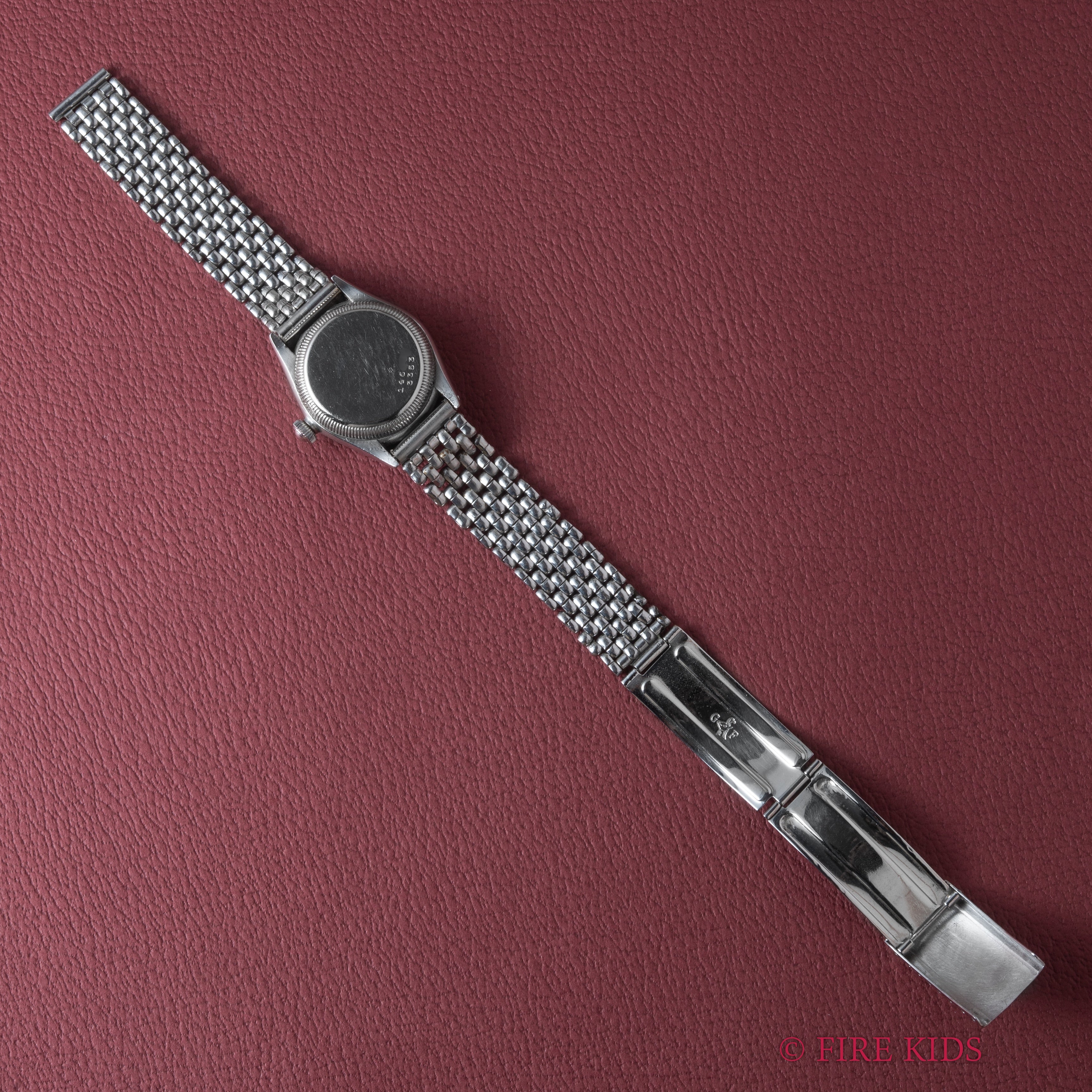 ロレックス バブルバック シェルフーデッド 飛びローマンダイアル 1942年製 ゲイフレアー社ブレス