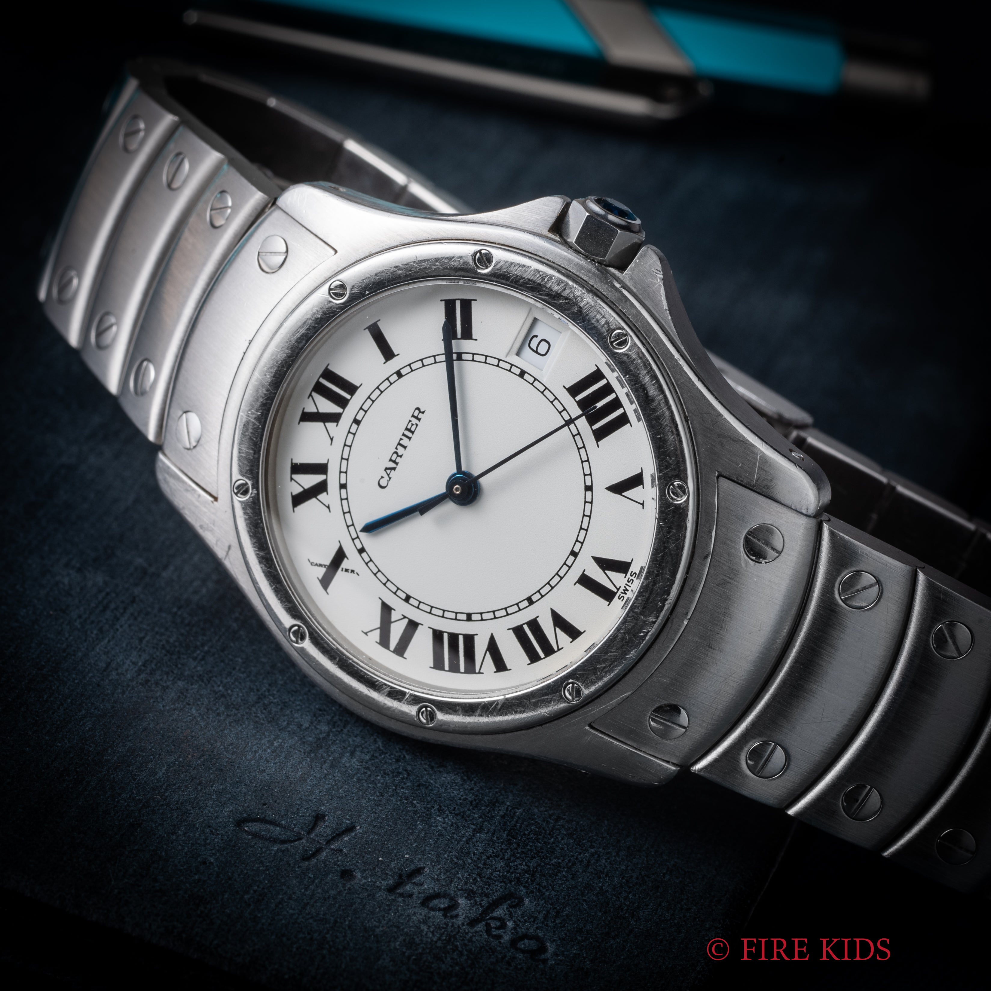 カルティエ サントス ロンド LMサイズ 自動巻き 1990年代製 ホワイトローマンダイヤル