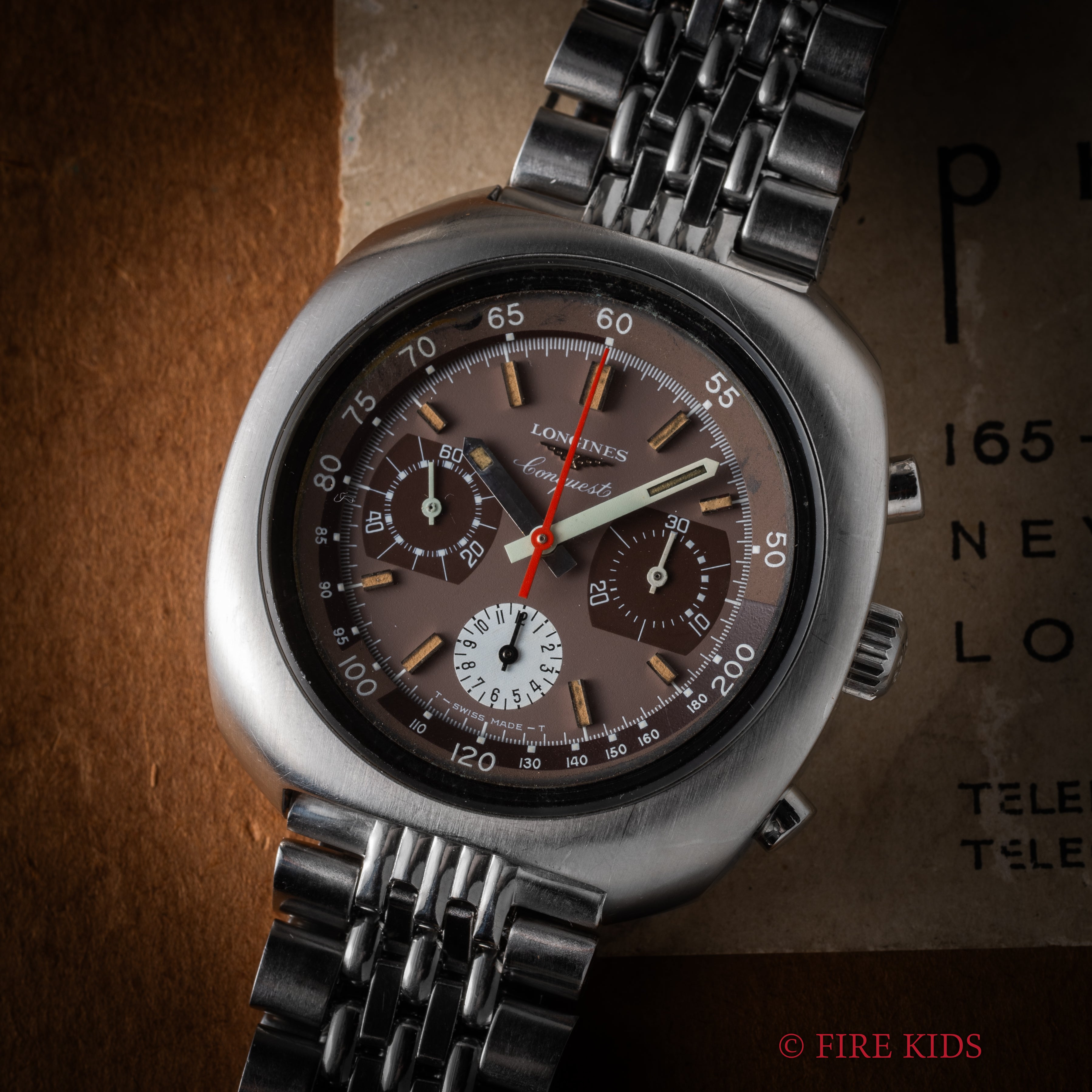 ロンジン コンクエスト クロノグラフ Ref.8595 1970 1969年製 Cal.330 バルジュー72 純正ブレス