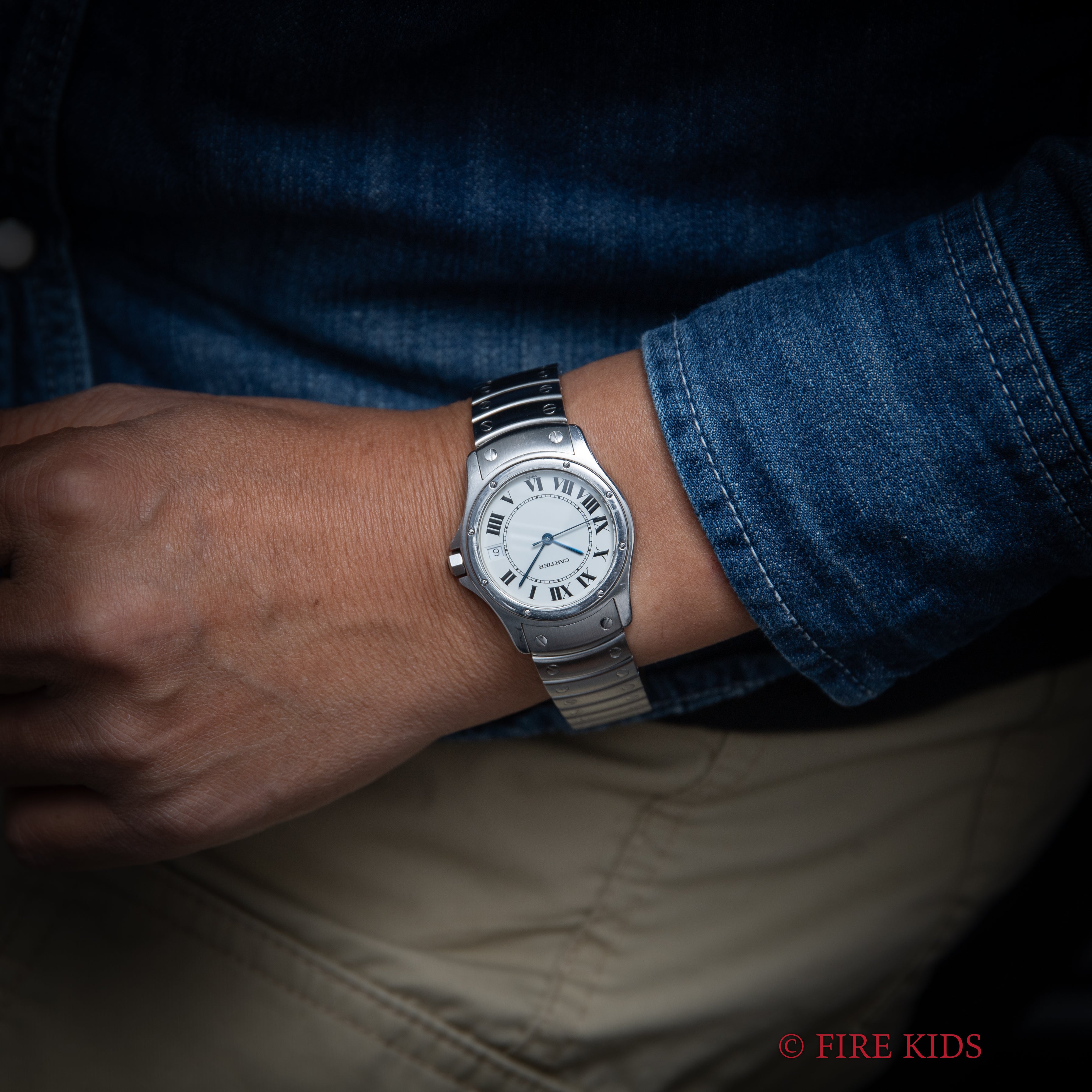 カルティエ サントス ロンド LMサイズ 自動巻き 1990年代製 ホワイトローマンダイヤル