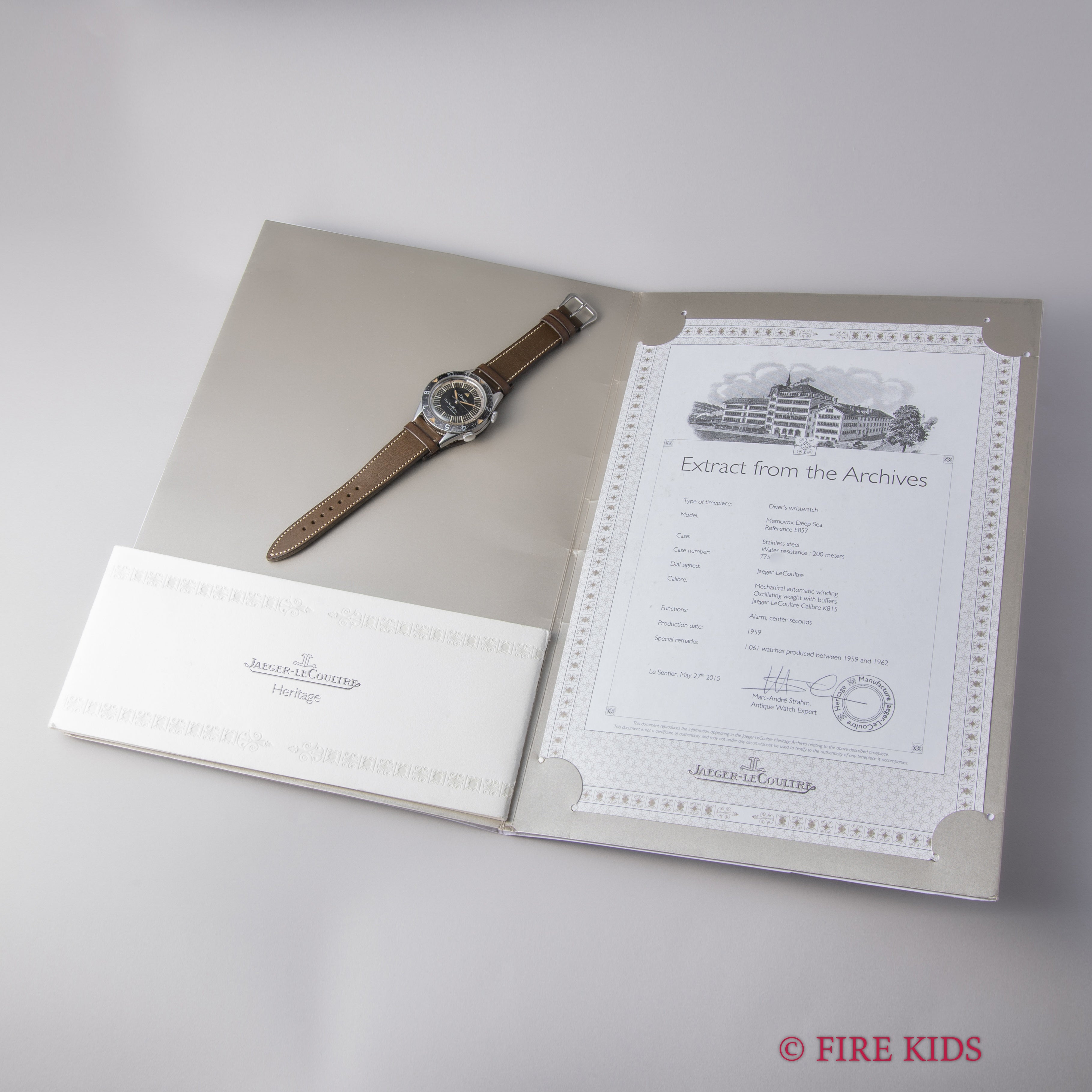 ルクルト ディープシーアラーム 1959年製 ジャガールクルトアーカイブ付き メモボックスダイバー 自動巻