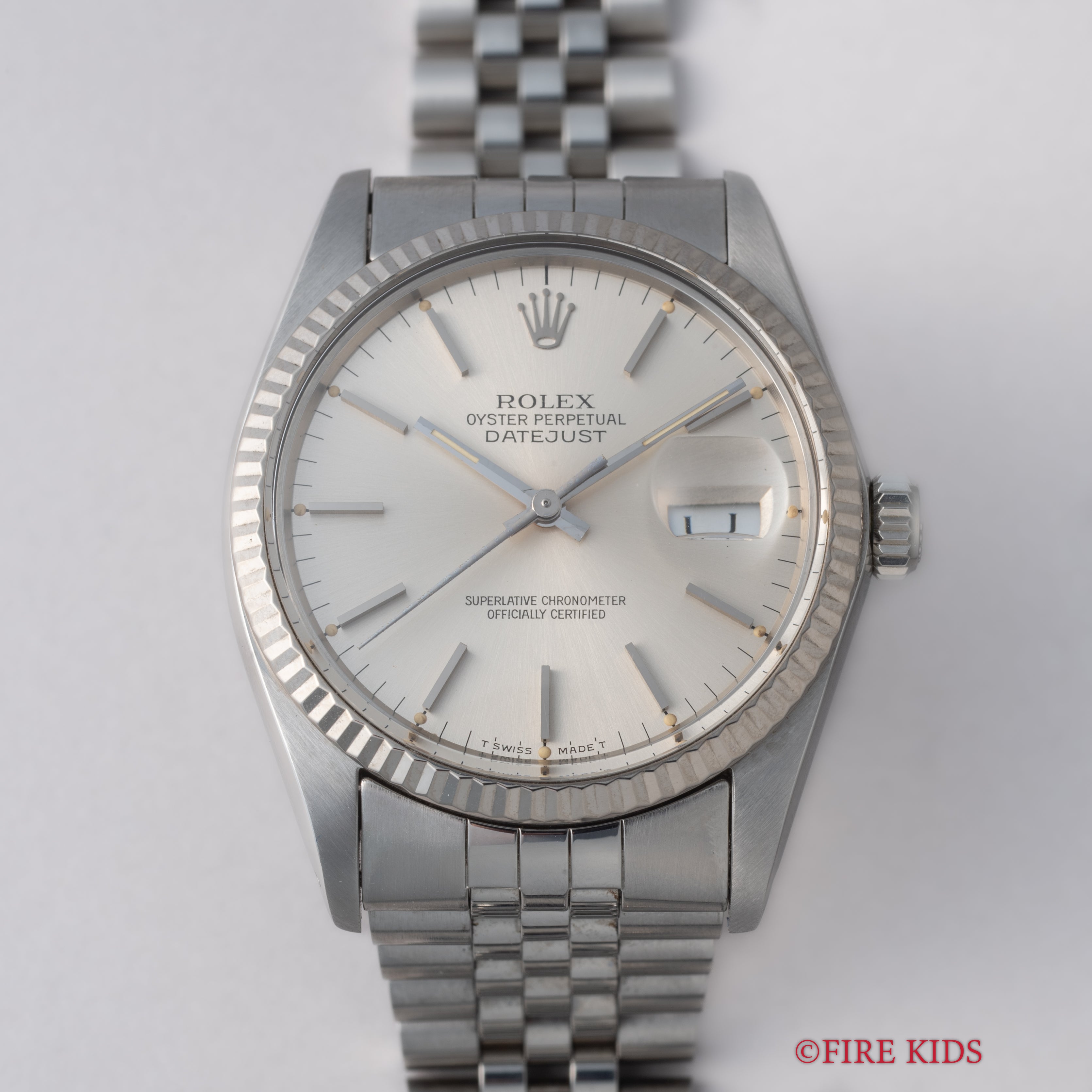 ロレックス デイトジャスト 1984年製 Ref.16014 シルバーダイヤル WGベゼル