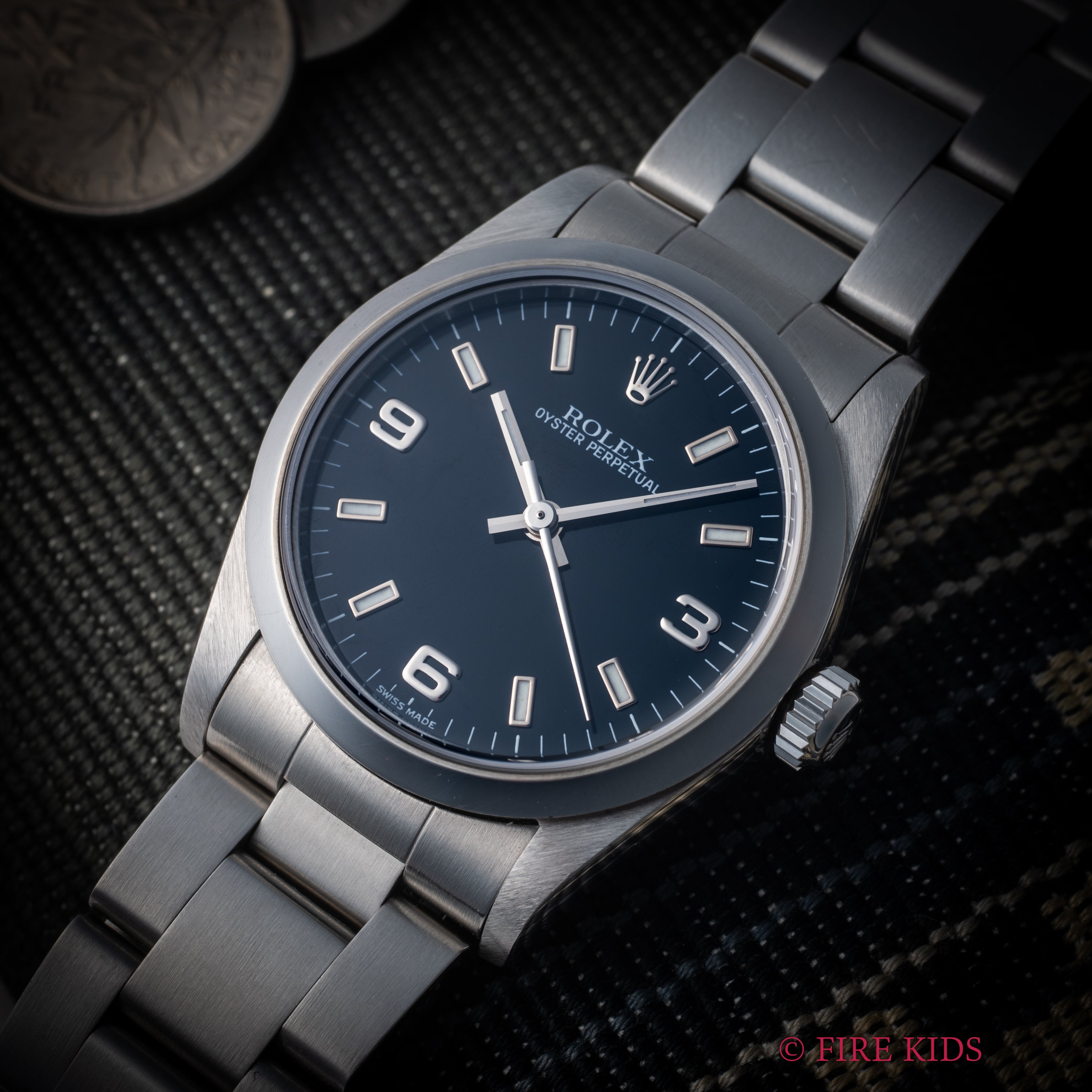 ロレックス 2001年製 オイスターパーペチュアル ボーイズ EX-Ⅰダイヤル Ref.77080 オイスターブレス 箱付