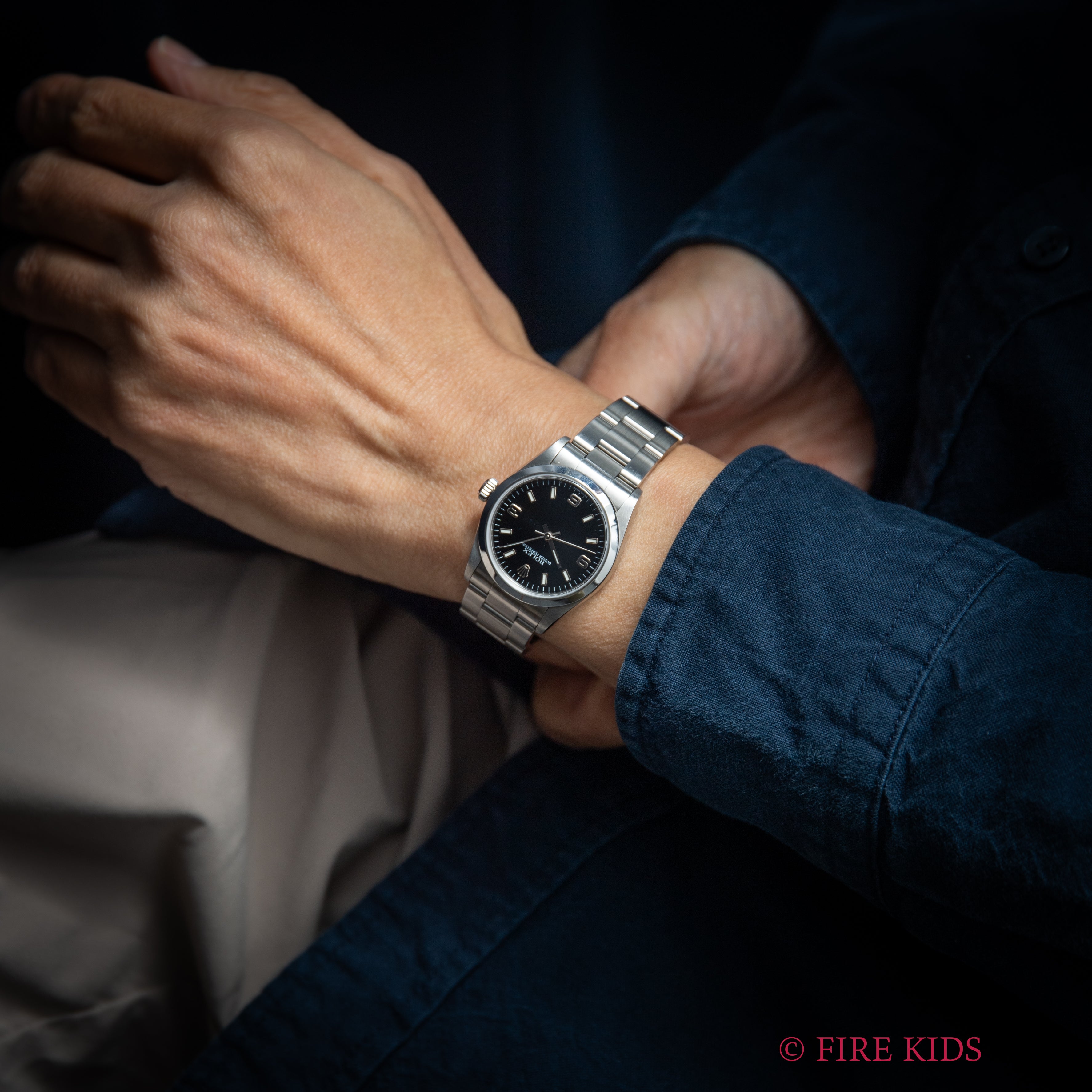 ロレックス 2001年製 オイスターパーペチュアル ボーイズ EX-Ⅰダイヤル Ref.77080 オイスターブレス 箱付