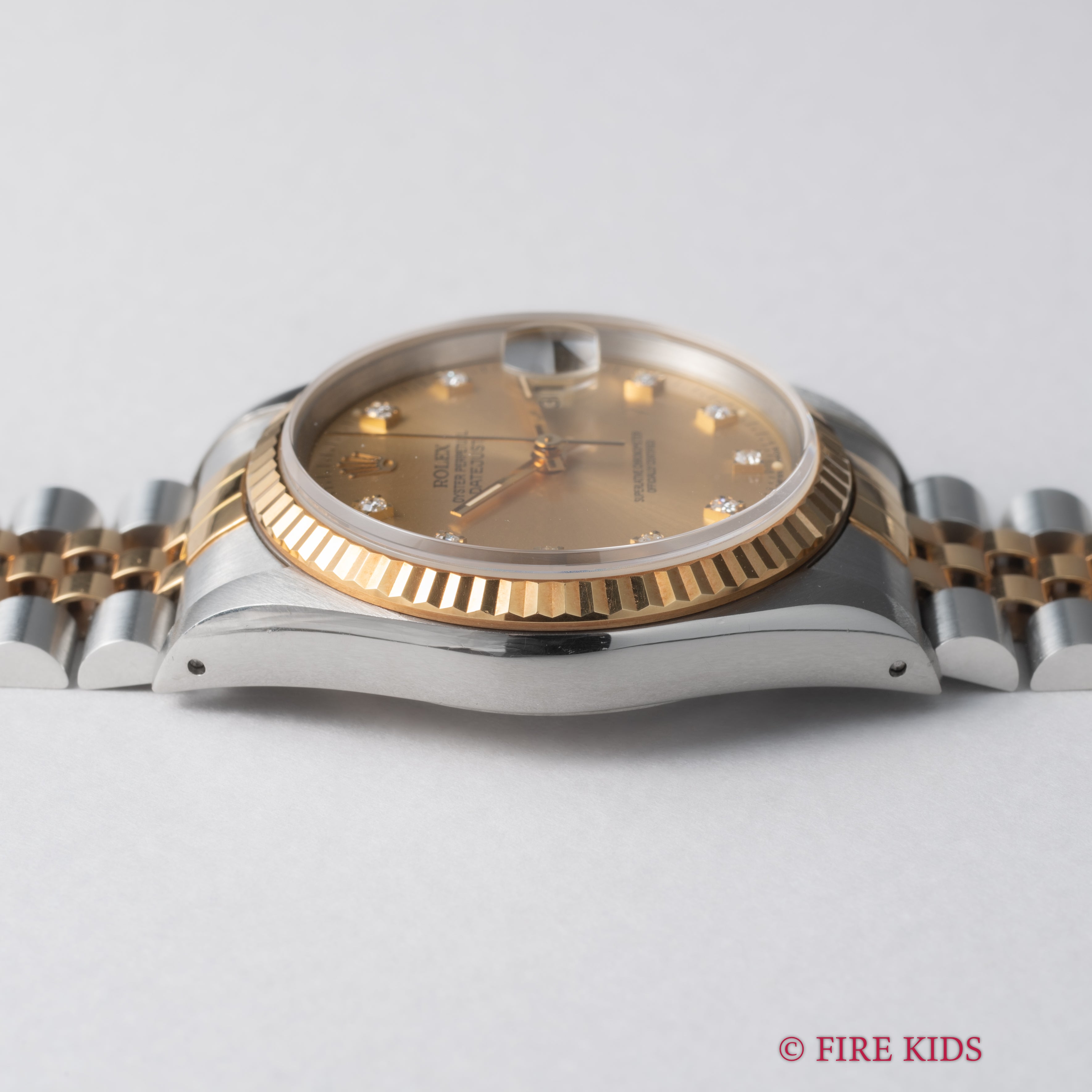 ロレックス デイトジャストコンビ 1990～91年製 10Pダイヤ Ref.16233G シャンパンダイヤル ギャラ、タグ付