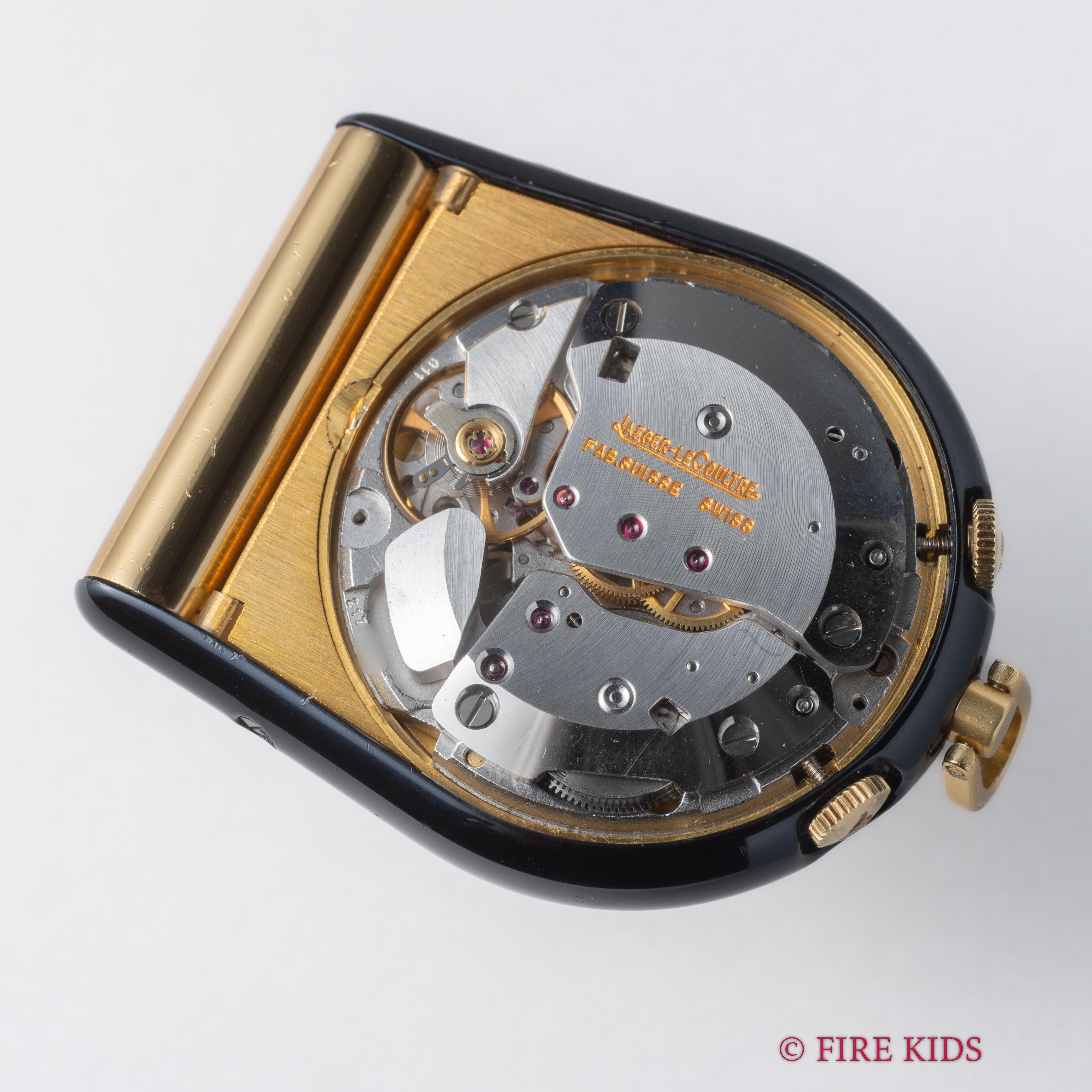 ダンヒル ジャガー・ルクルトWネーム トラベルウォッチ 1970年代製 アラーム セミハンターケース