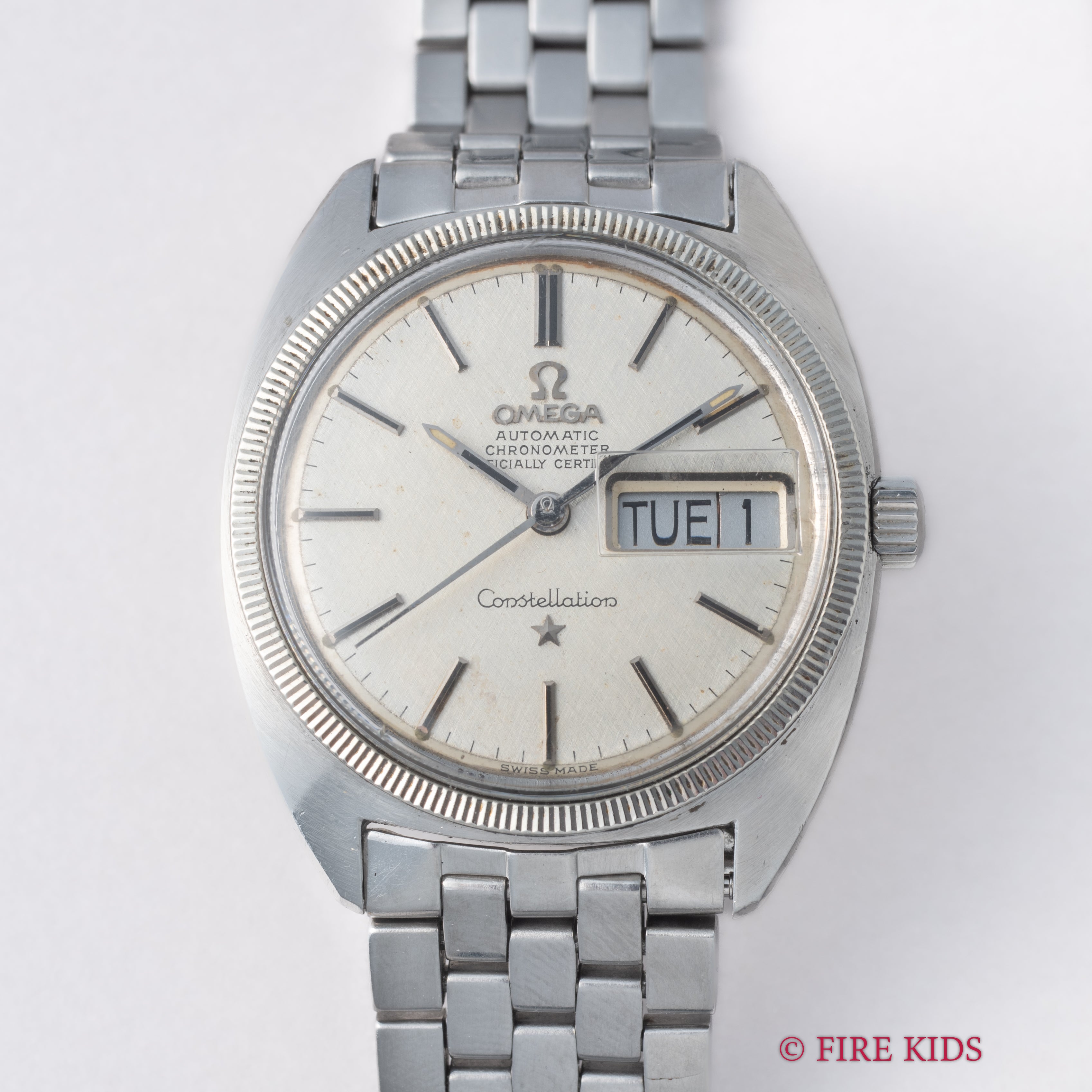 オメガ コンステレーション ジェンタ 1969年製 Ref.168.029 リネンダイヤル WGコインエッジベゼル 純正ブレス