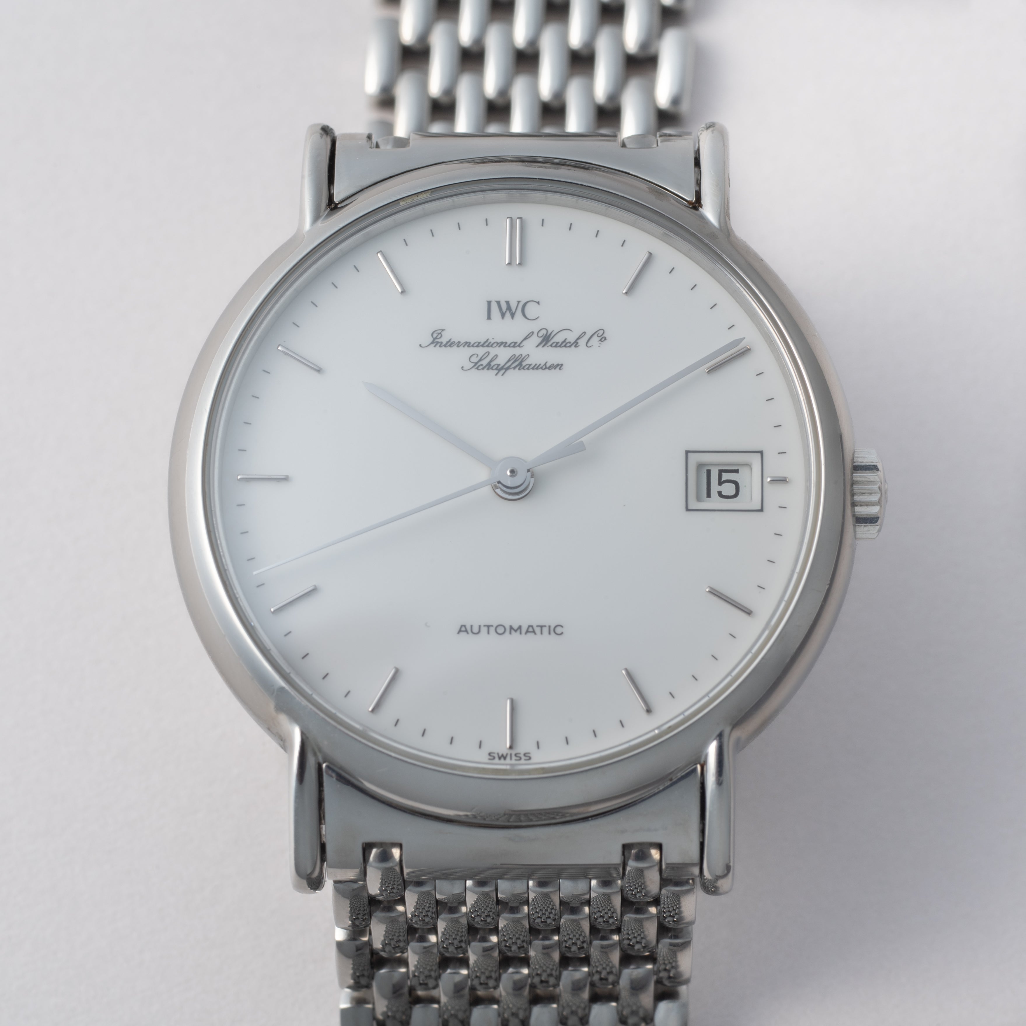 IWC ポートフィノ　自動巻き ホワイトダイヤル 時計 IWC ポートフィノ 1991年製 ホワイトエナメルダイヤル 純正ブレス付き