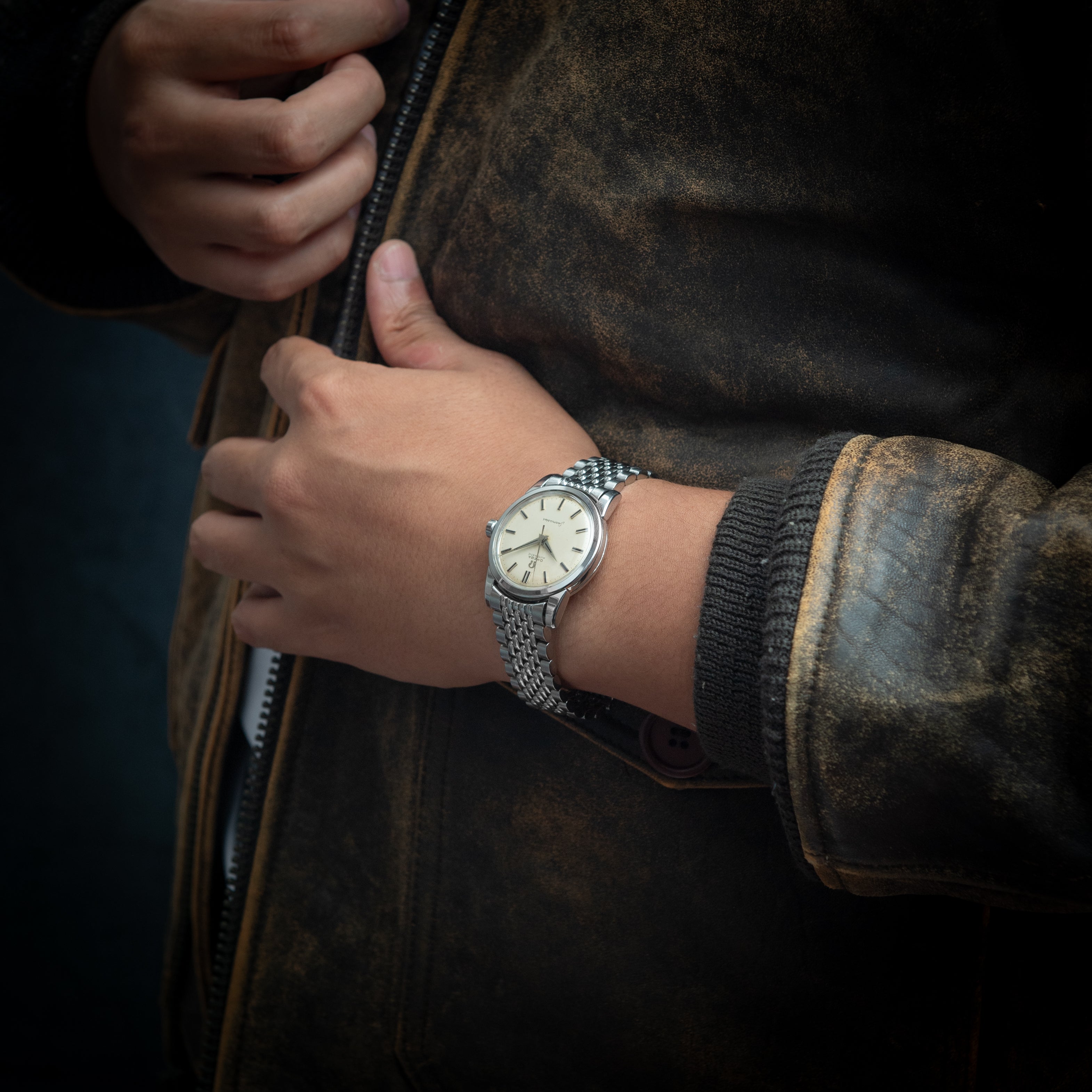 オメガ シーマスター アンティーク 500 17石1959年製OH直後良品極上 メンズ自動巻 OMEGA ゴールド文字盤 14K G.F. スワンネック緩急針 OMEGA シーマスター Ref.2849 CAL.503 自動巻き 1959年製 アンティーク