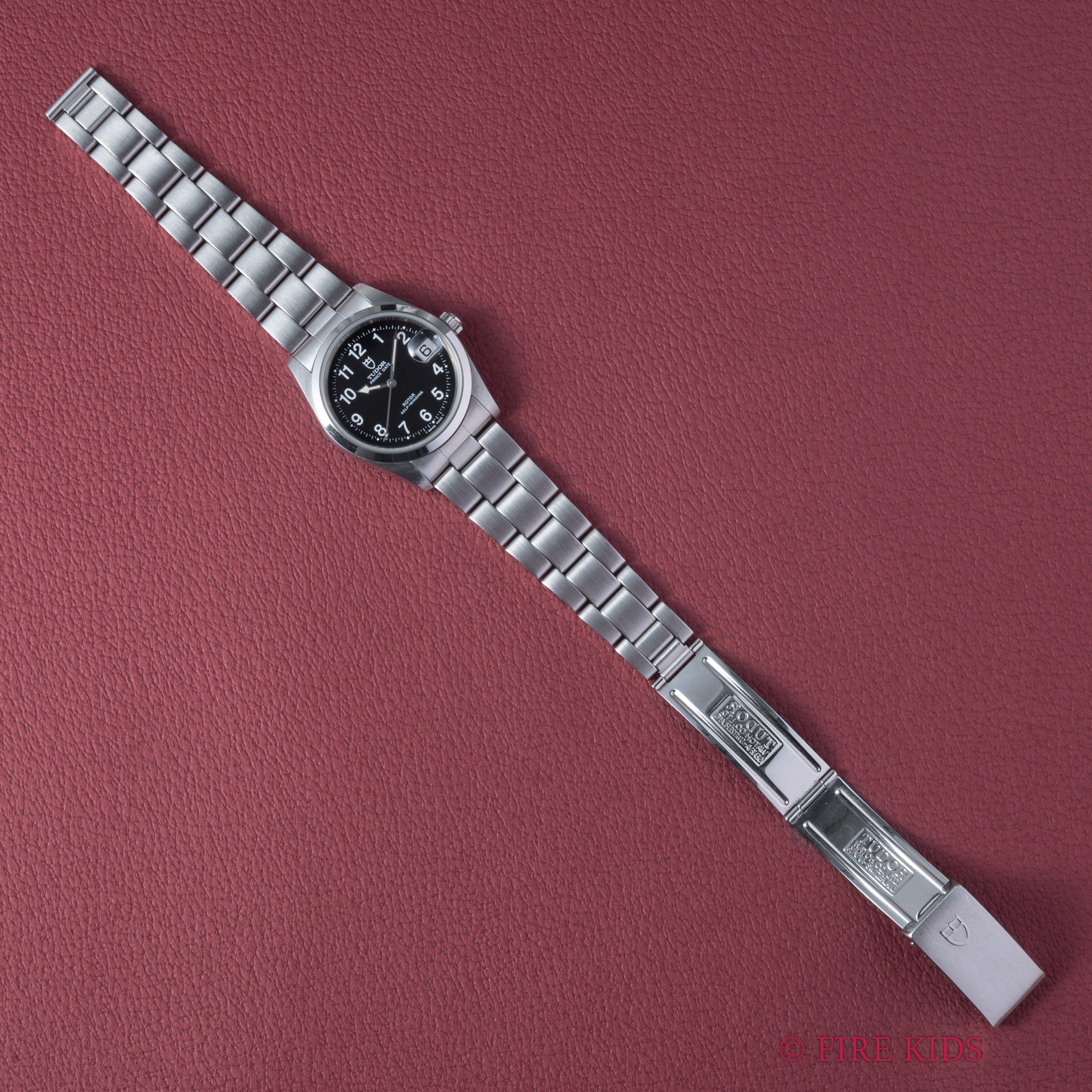 チューダー プリンスデイト 1997年製 ブラックアラビアダイヤル 王冠リューズ 純正ステンレスブレス