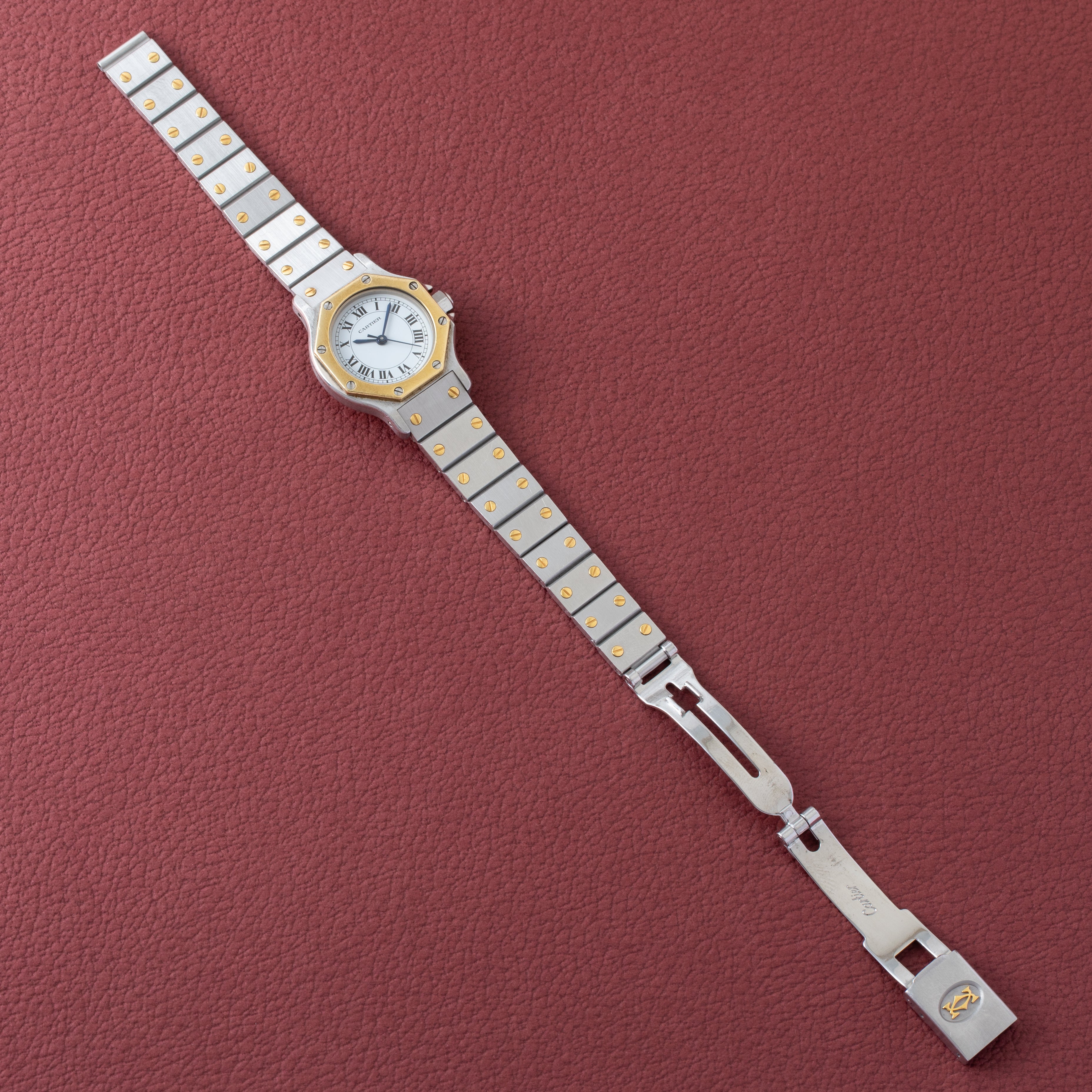 カルティエ　コマ　CARTIER サントス 13ミリ　オクタゴン Cartier】カルティエサントスオクタゴン LMコンビGrey付属品付き