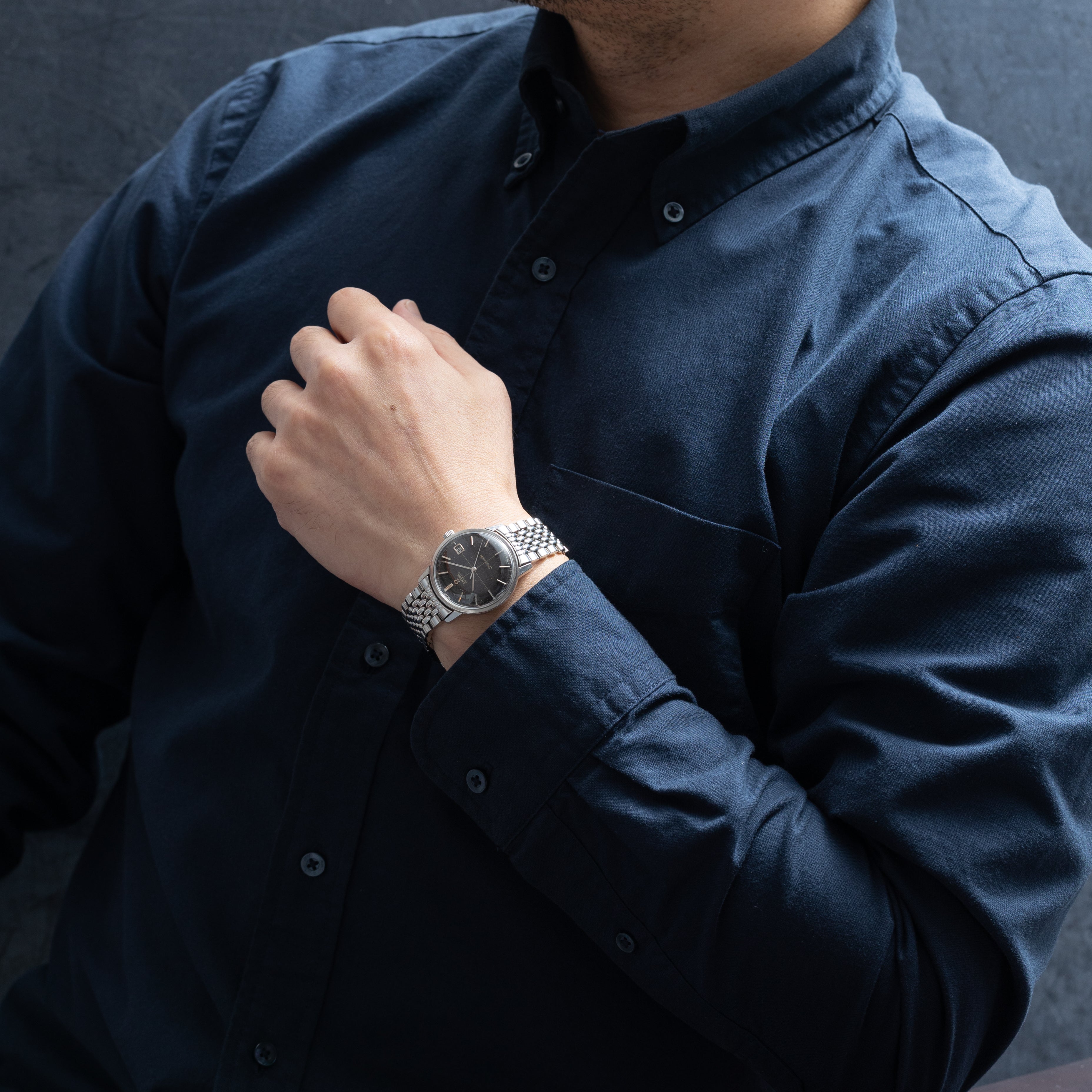 オメガ シーマスター 1969年製 クロスライン ブラックミラーダイヤル