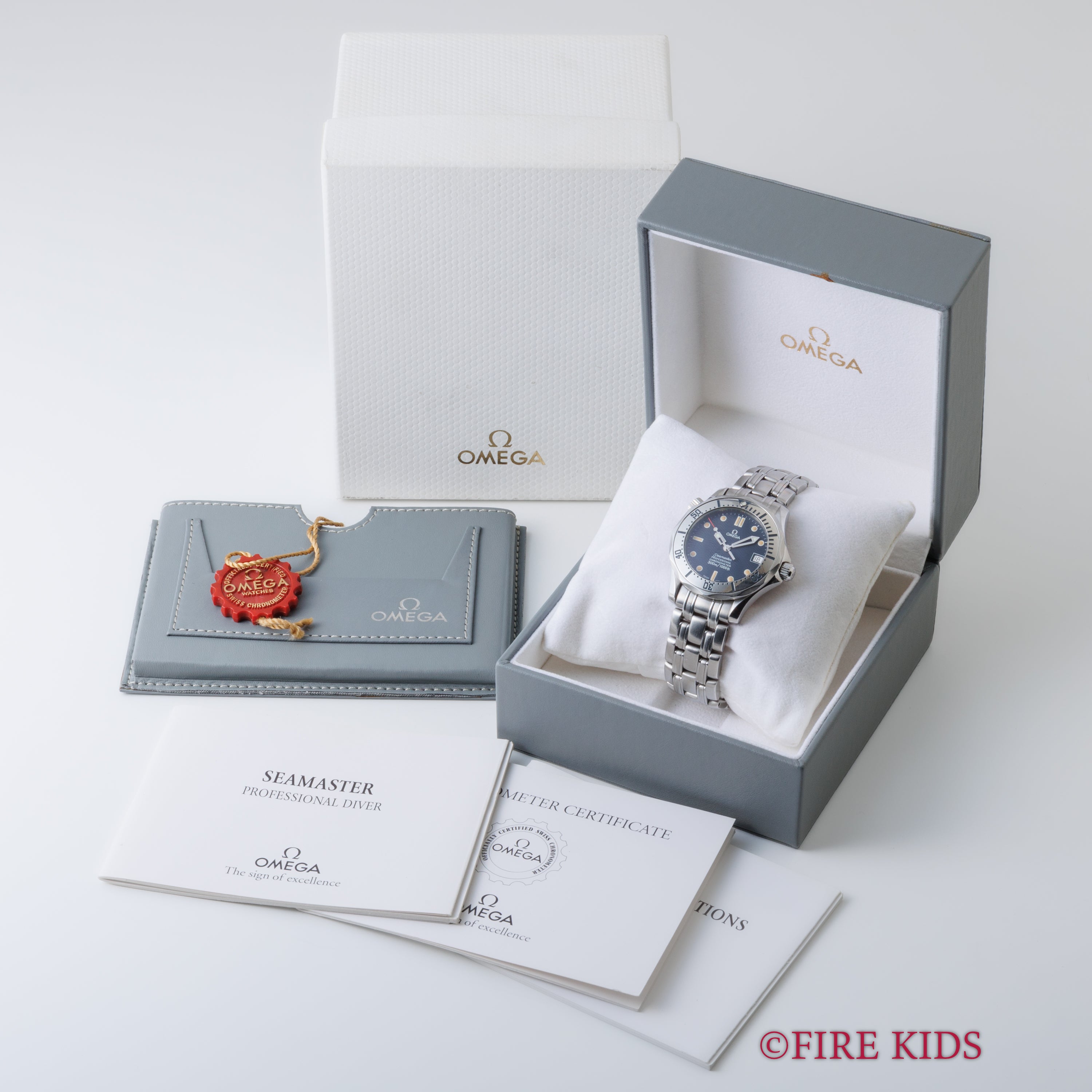 オメガ シーマスター プロフェショナル300m 36㎜ケース 1990年代製 自動巻クロノメーター 純正ブレス 箱付