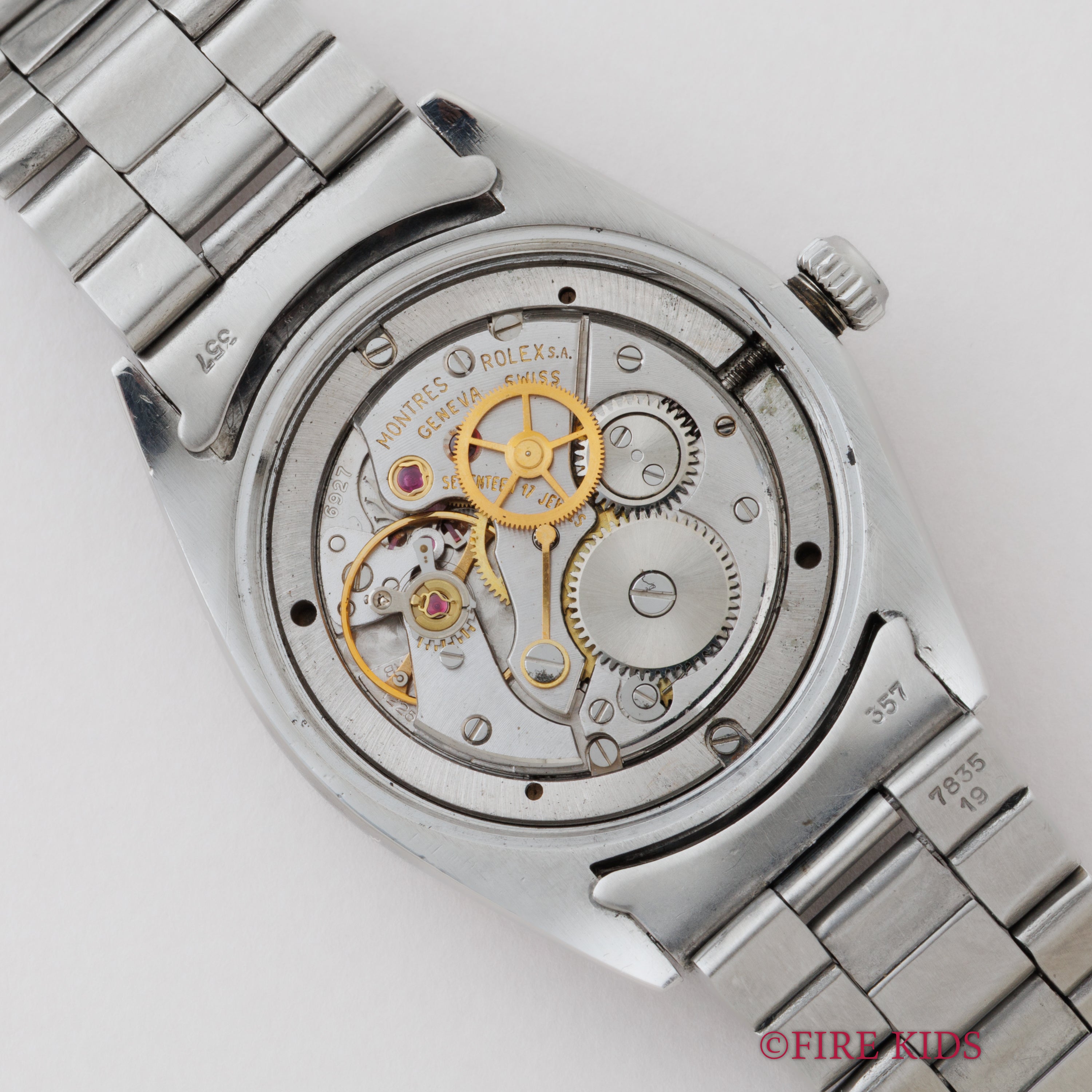 ロレックス オイスターデイト 1971年製 Ref.6694 ブラックギルトダイヤル 3連オイスターブレス