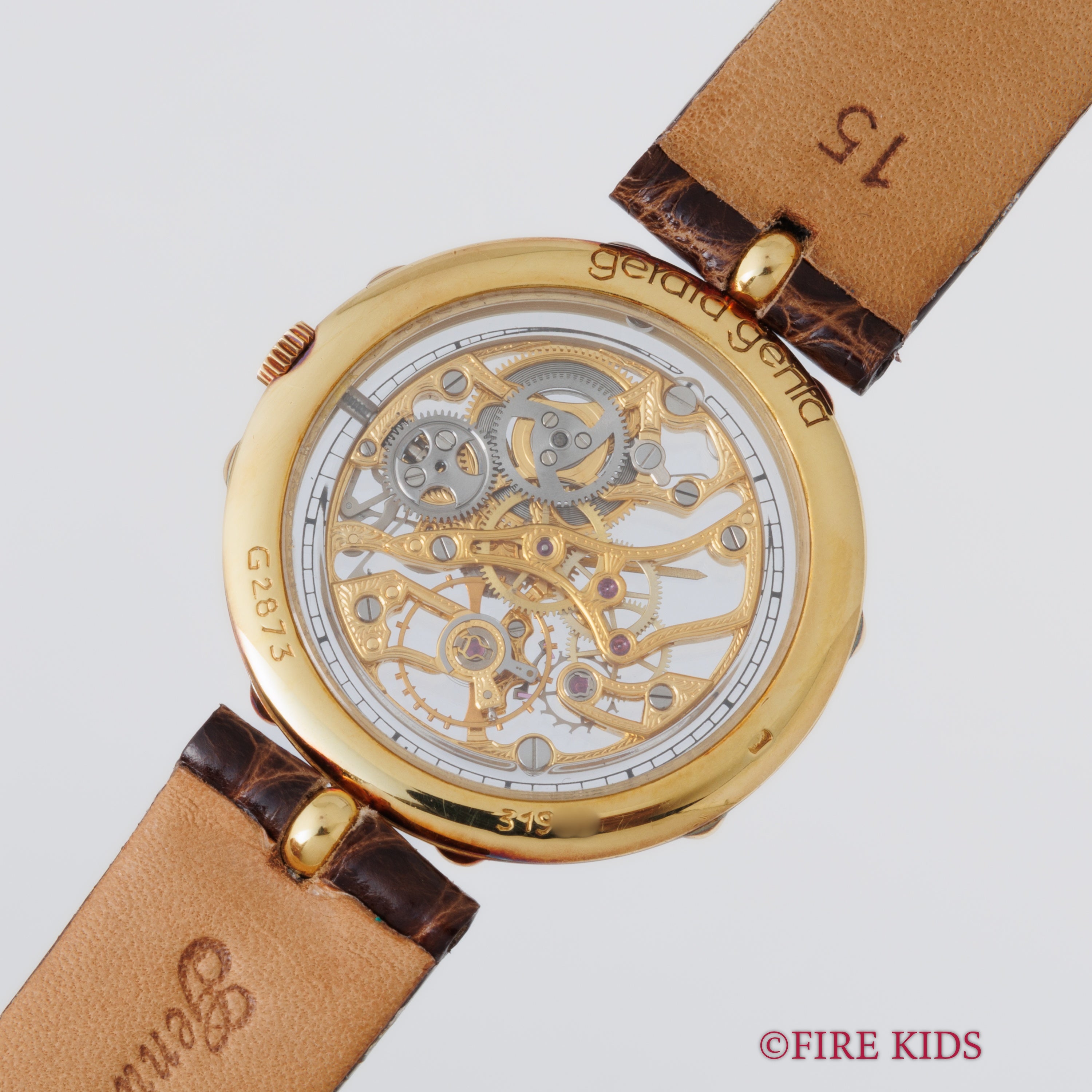 ジェラルド・ジェンタ 18金無垢両面スケルトン 1980年代製 Ref.G2873 手巻純正金無垢尾錠