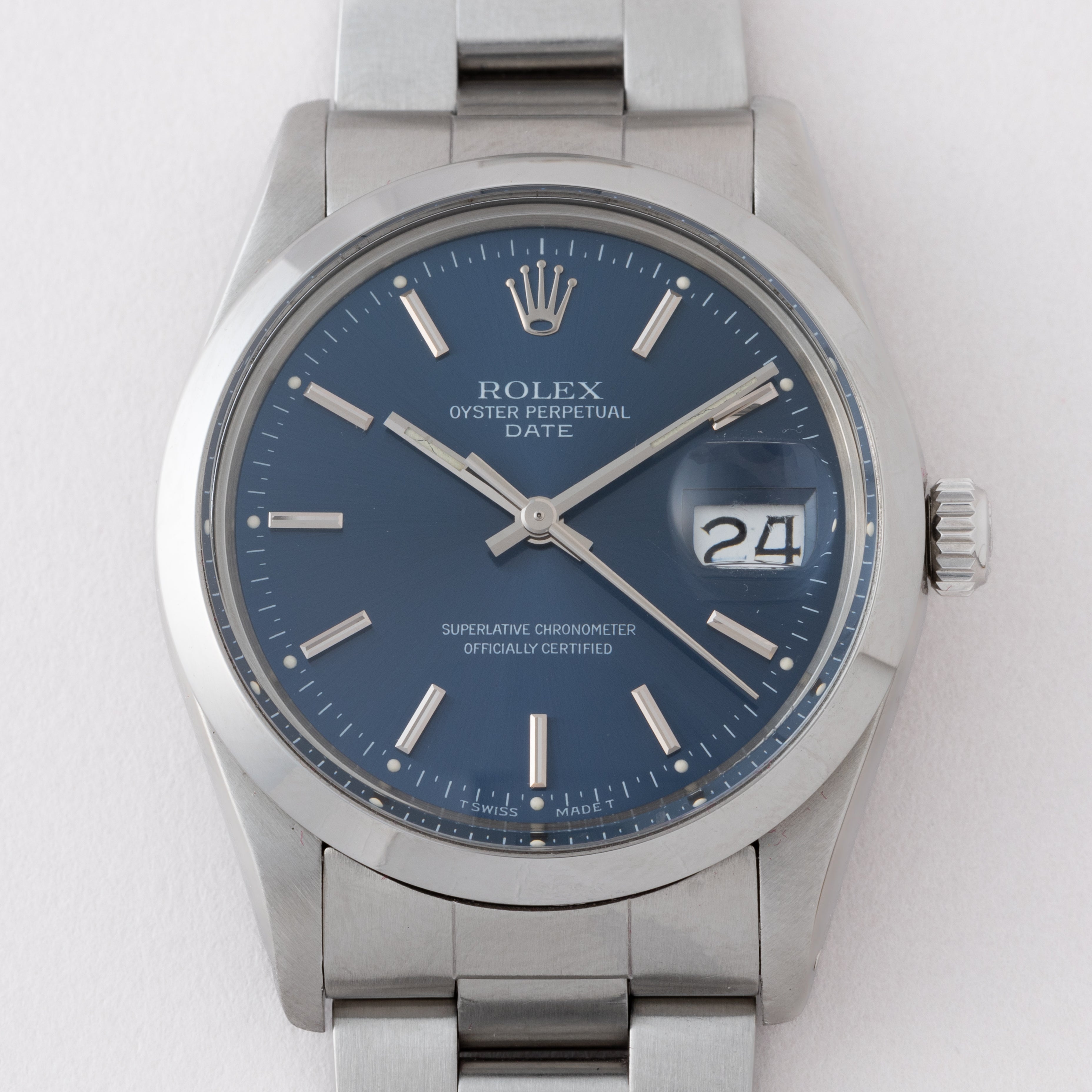 ロレックス 1982年製 オイスターパーペチュアルデイト Ref.15000 ブルーダイヤル