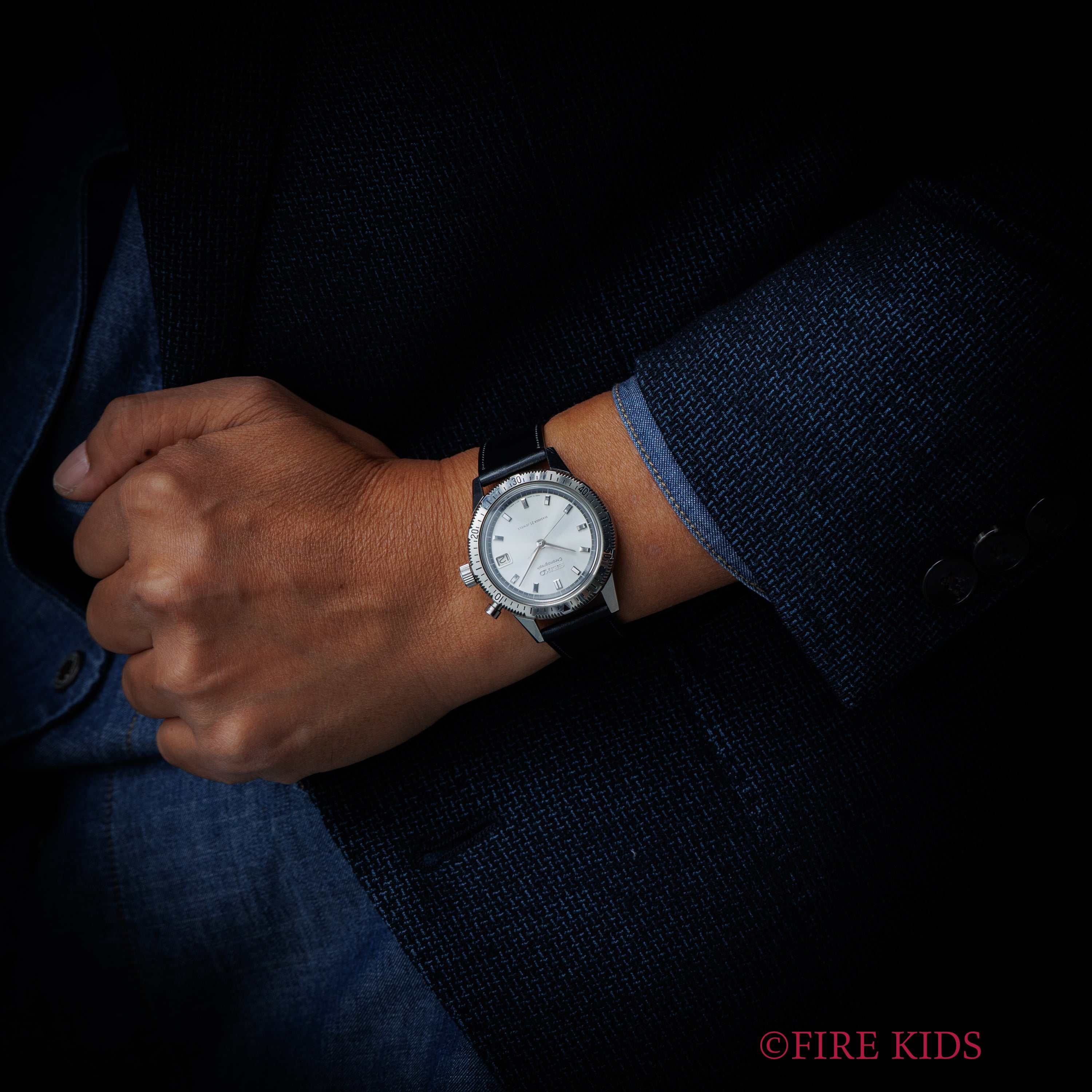 セイコー ワンプッシュクロノ 1964年製 手巻き ステンレスベゼル