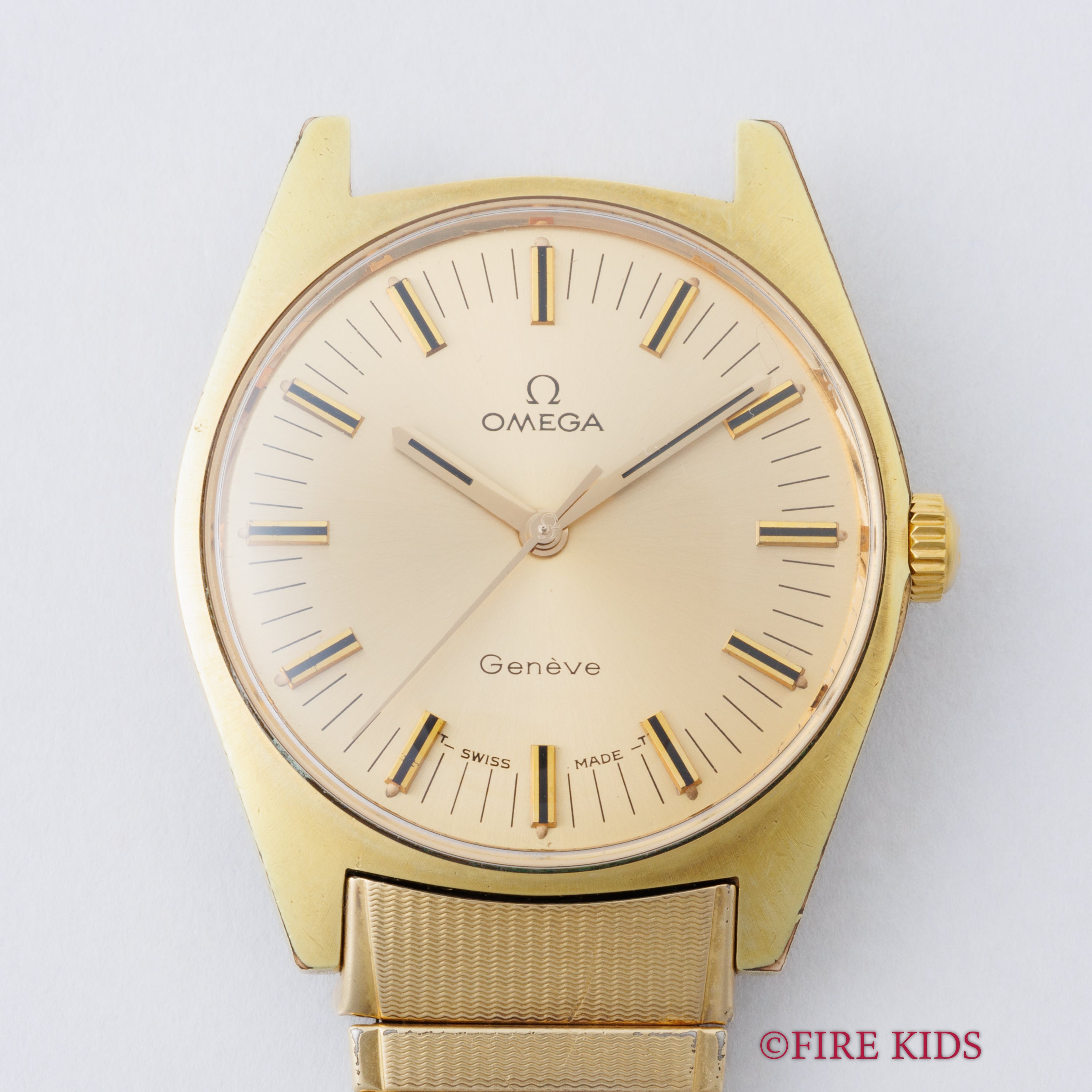 オメガ ジュネーブ 1970年製 Ref.135.041 手巻き トノー型GFケースUS 純正エクステンションブレス付