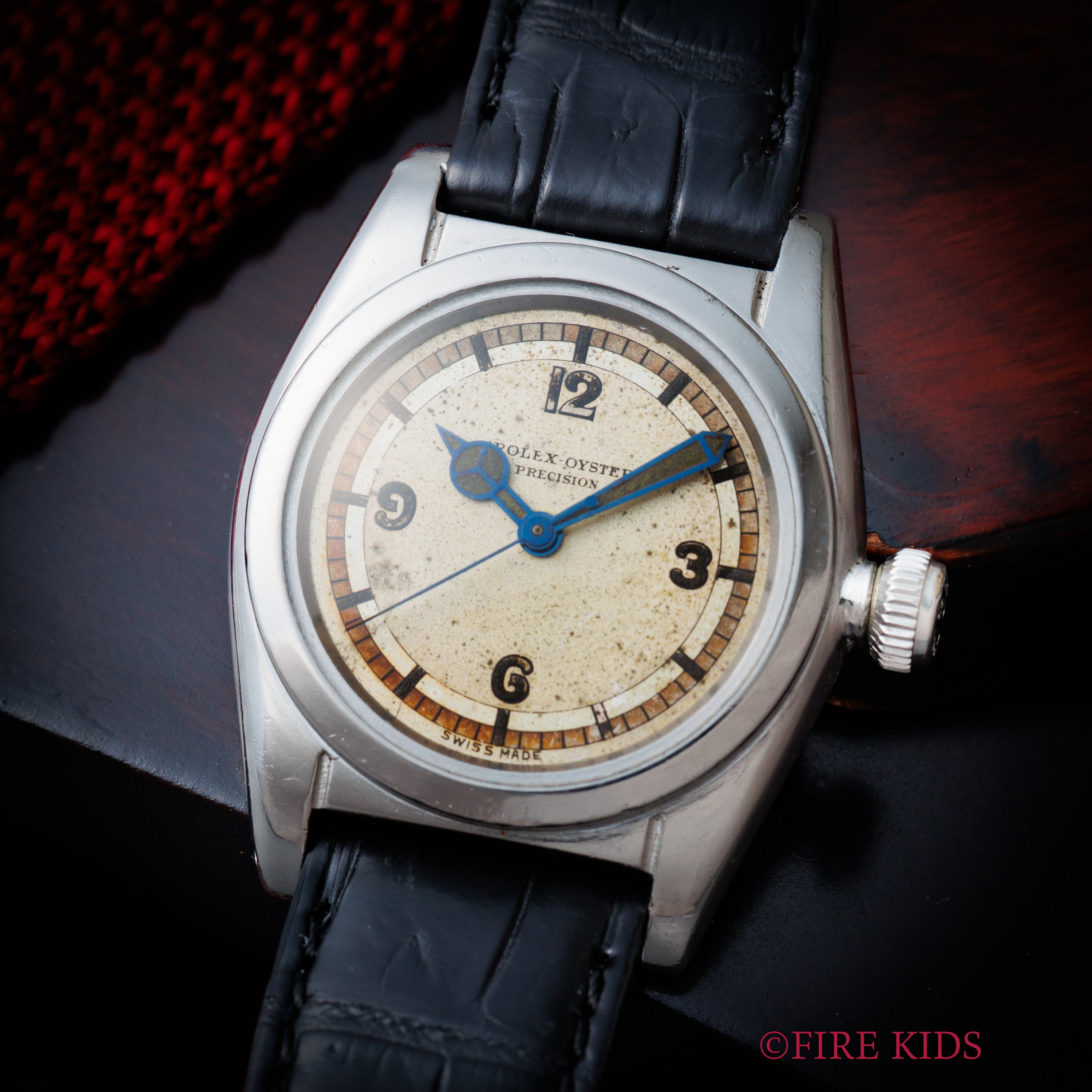 ロレックス オイスター フラットバック 1939年製 Ref.2765 ツートンミラーサークルダイヤル メルセデスハンド