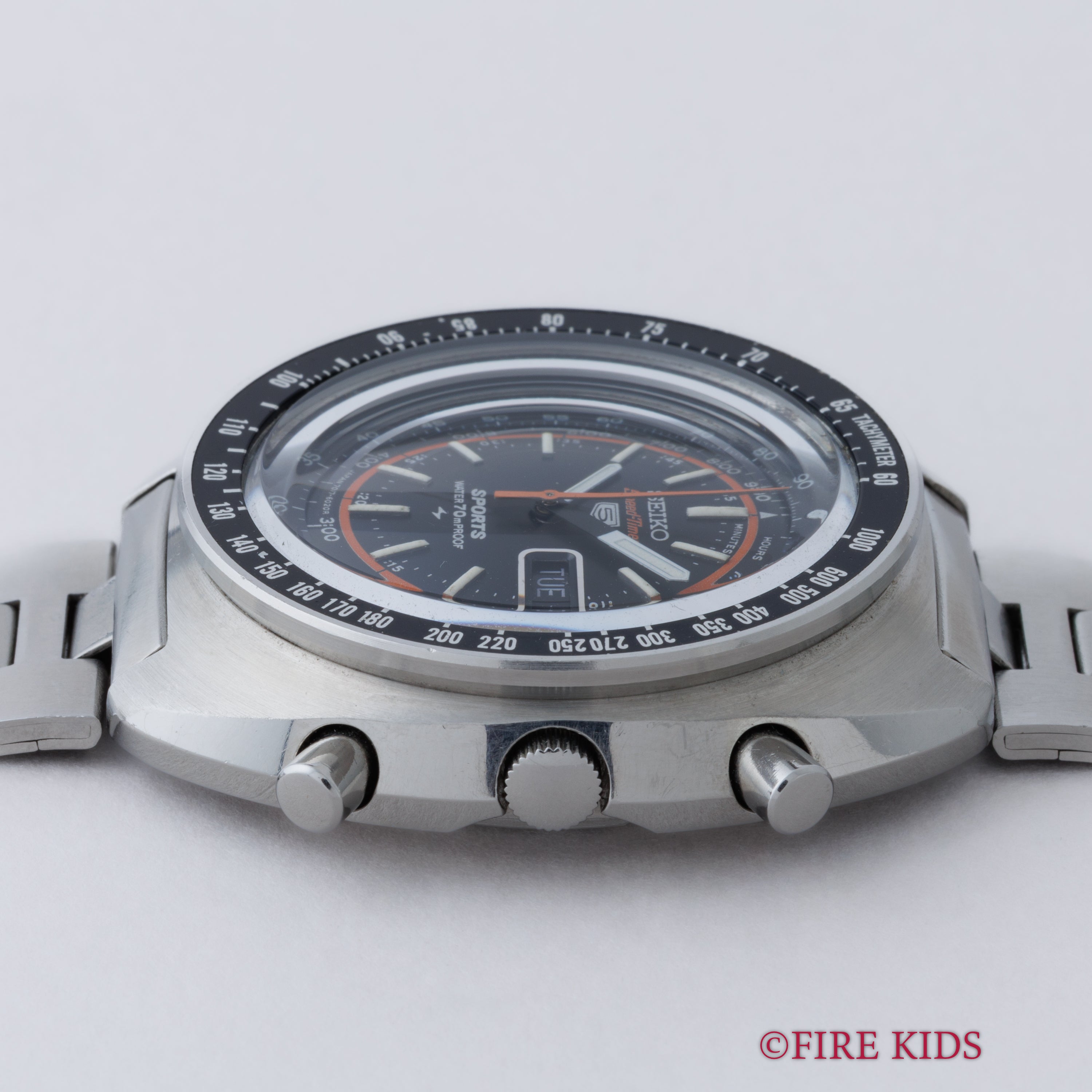 セイコー 5スポーツ スピードタイマー ラリーメーター 1970年製 Ref.7017-6020 自動巻クロノグラフ 純正ブレス