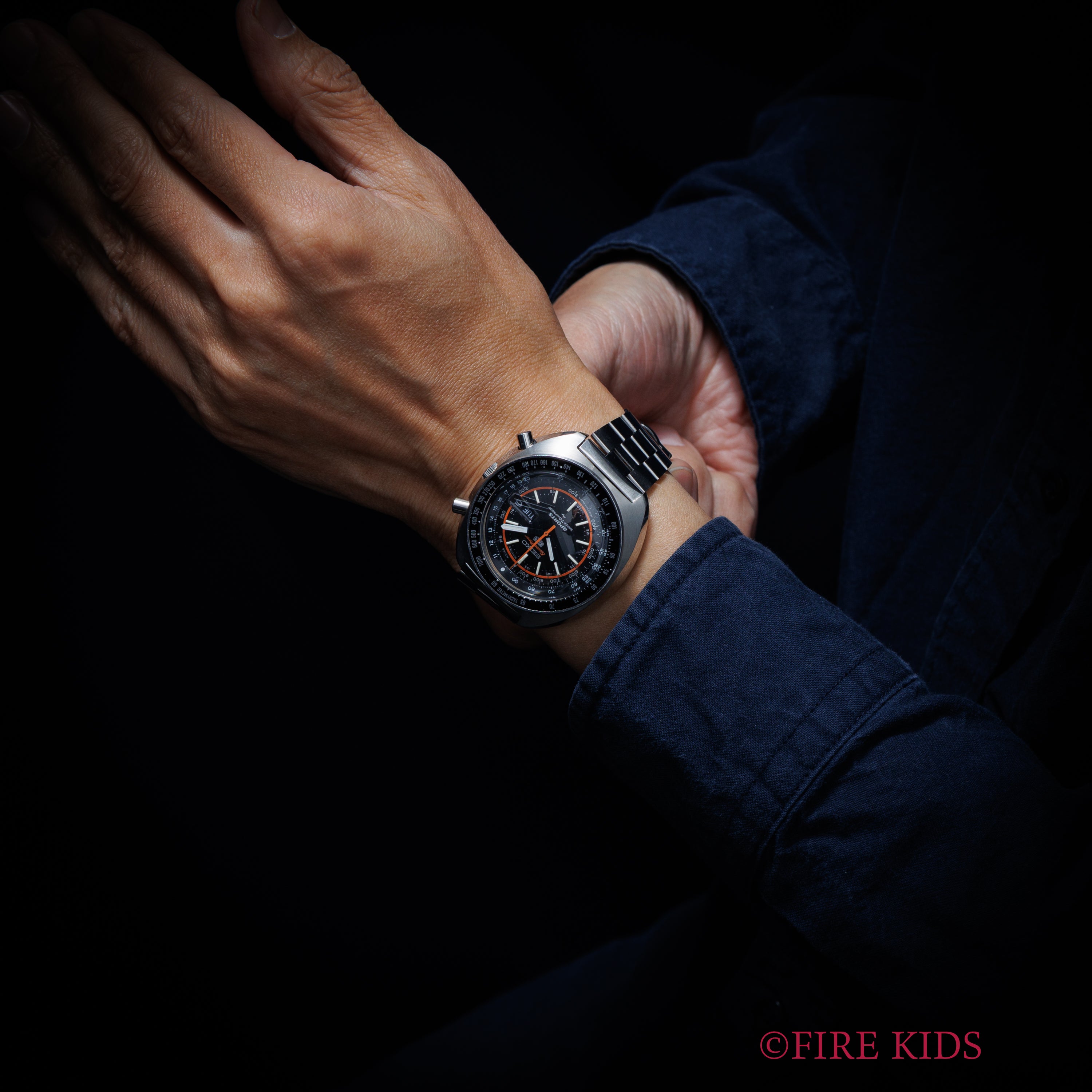 セイコー 5スポーツ スピードタイマー ラリーメーター 1970年製 Ref.7017-6020 自動巻クロノグラフ 純正ブレス