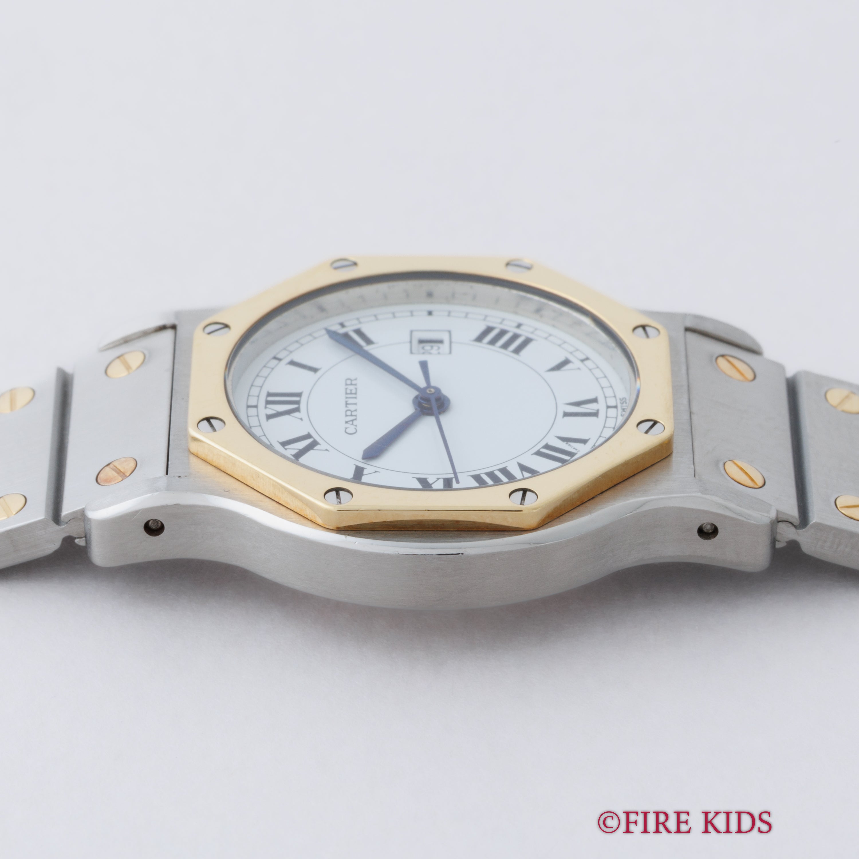 カルティエ サントスオクタゴン LMサイズ 1980年代製 自動巻 コンビ 純正ブレス