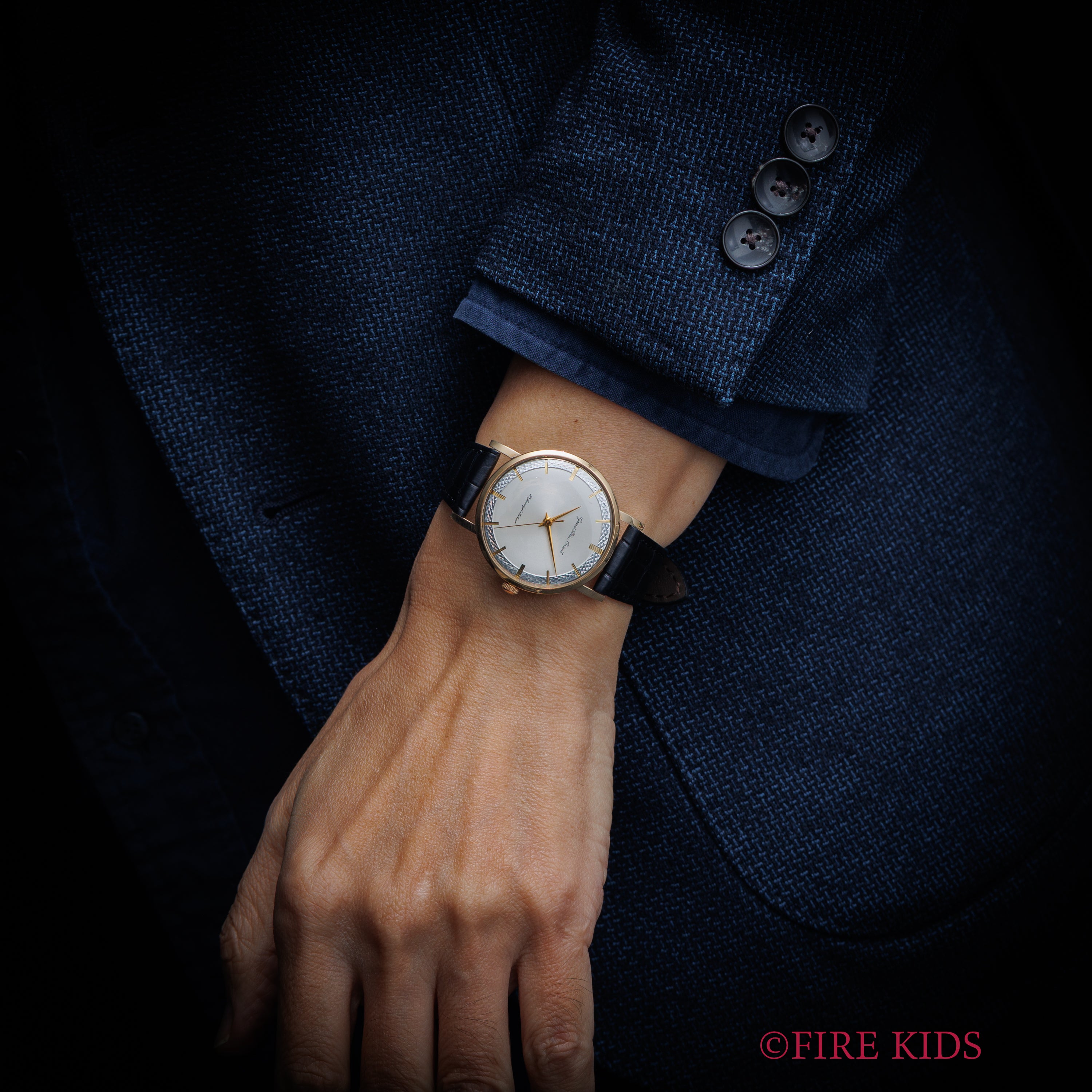 オリエント グランプリオリエント 1960年代製 14金張りケース 手巻き 変わり文字盤 純正尾錠、革ベルト、タグ付き 美品