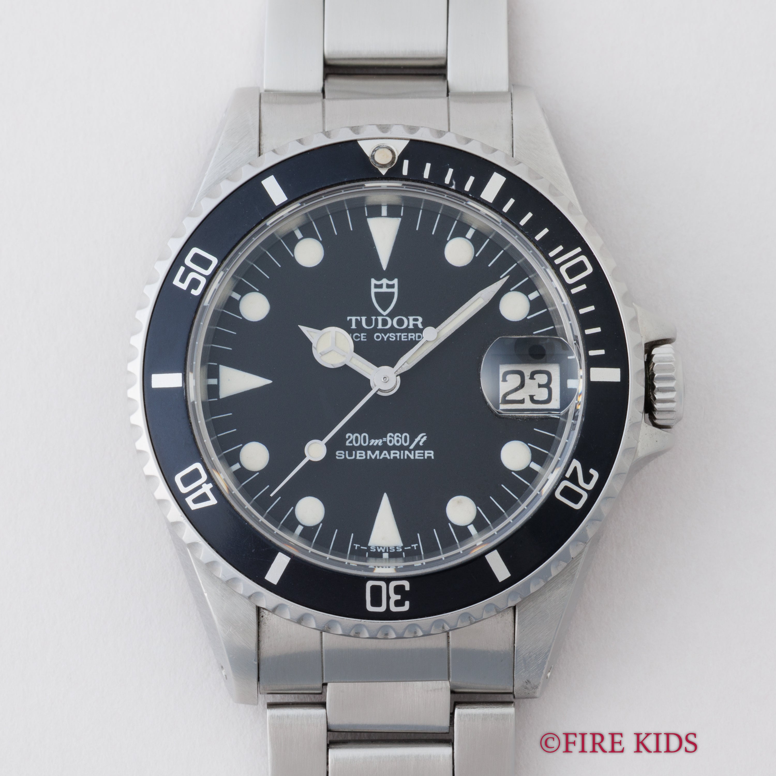 チューダー 36㎜ミッドサイズ サブマリーナー 自動巻き Ref.75090 1992年製 王冠リューズ 3連オイスターブレス