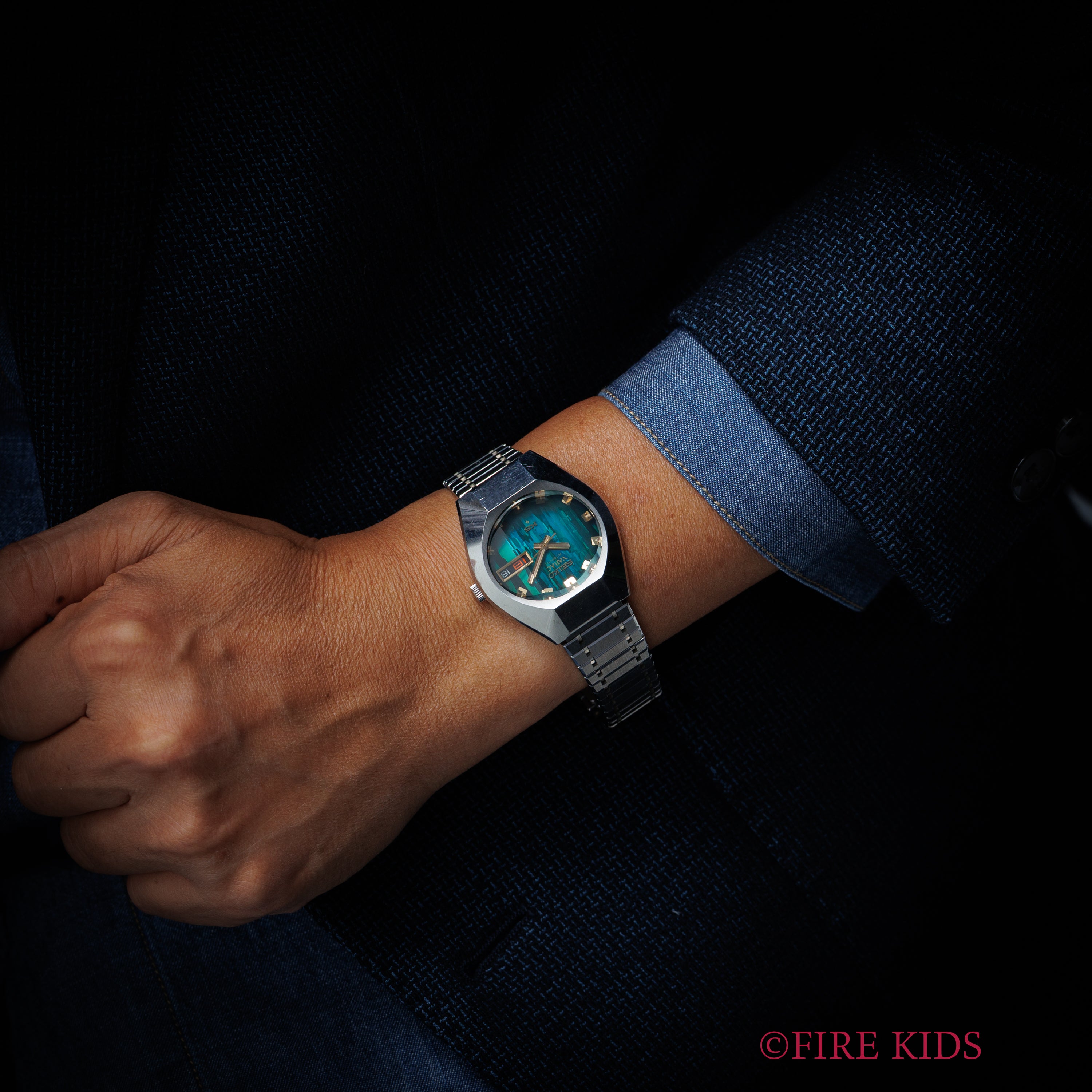 セイコー キングセイコーバナック 1974年製 グリーンダイヤル カットガラス 未使用タグ付き 純正ブレス