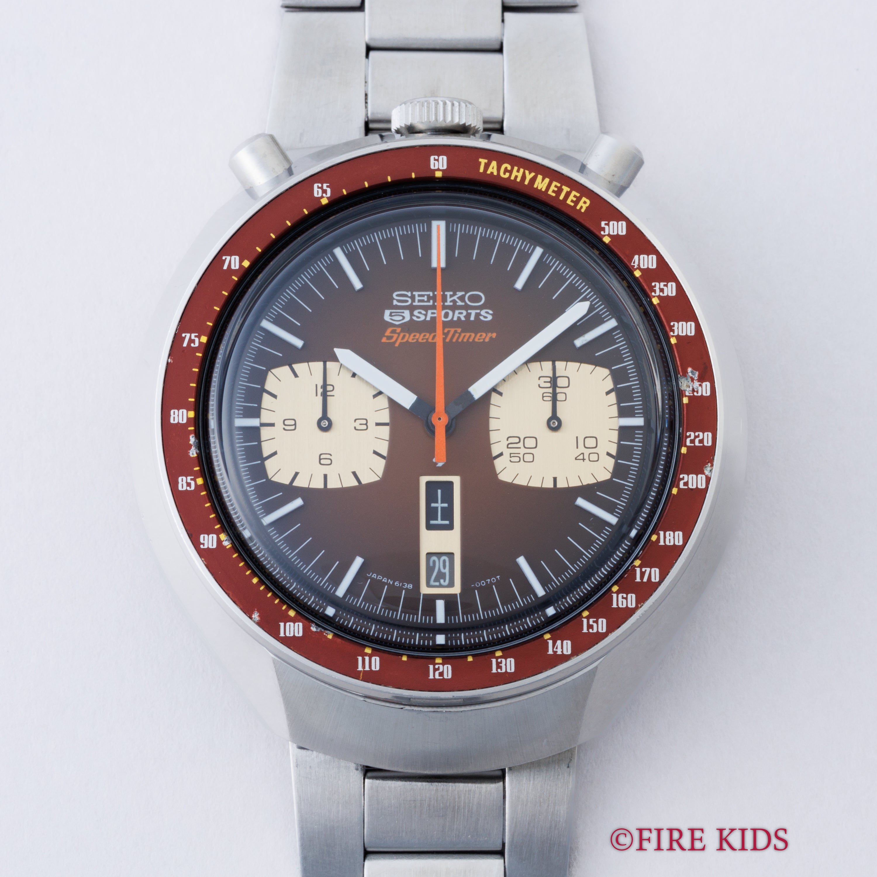 セイコー 1975年製 茶馬 Ref.6138-0040 5スポーツ スピードタイマー 国内仕様 ブルヘッド 純正ブレス