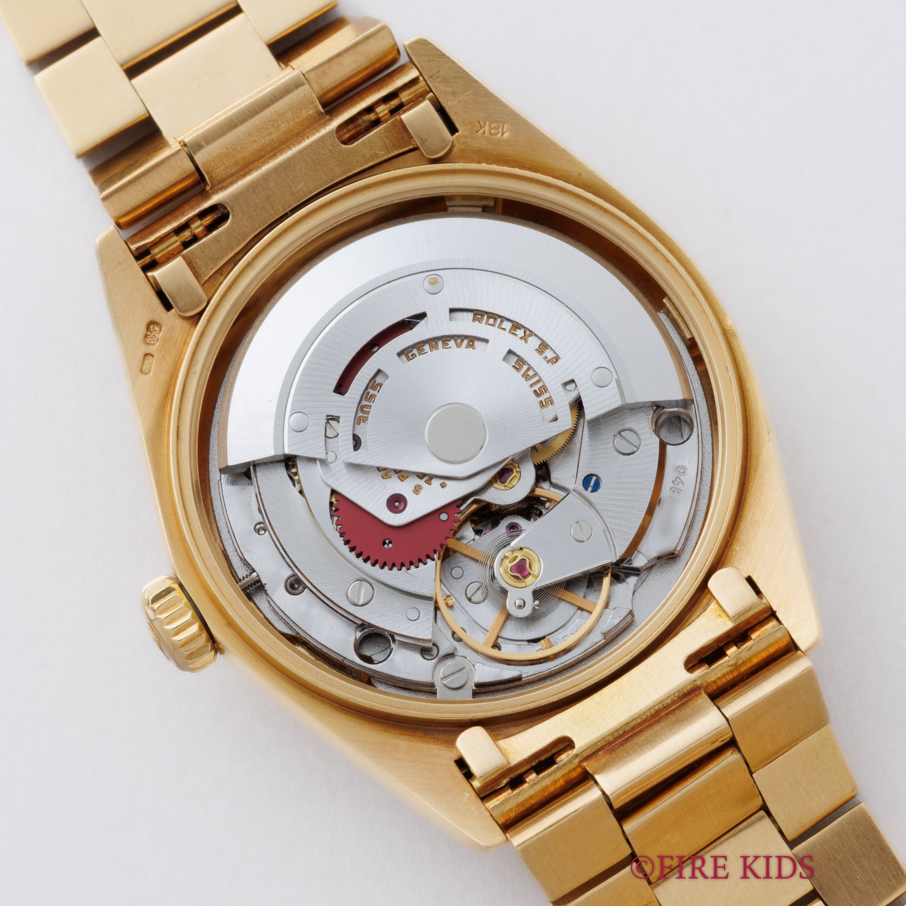 ロレックス 18金無垢デイデイト 1981年製 Ref.18038 ウォールナットダイヤル 純正18KYGプレジデントブレス