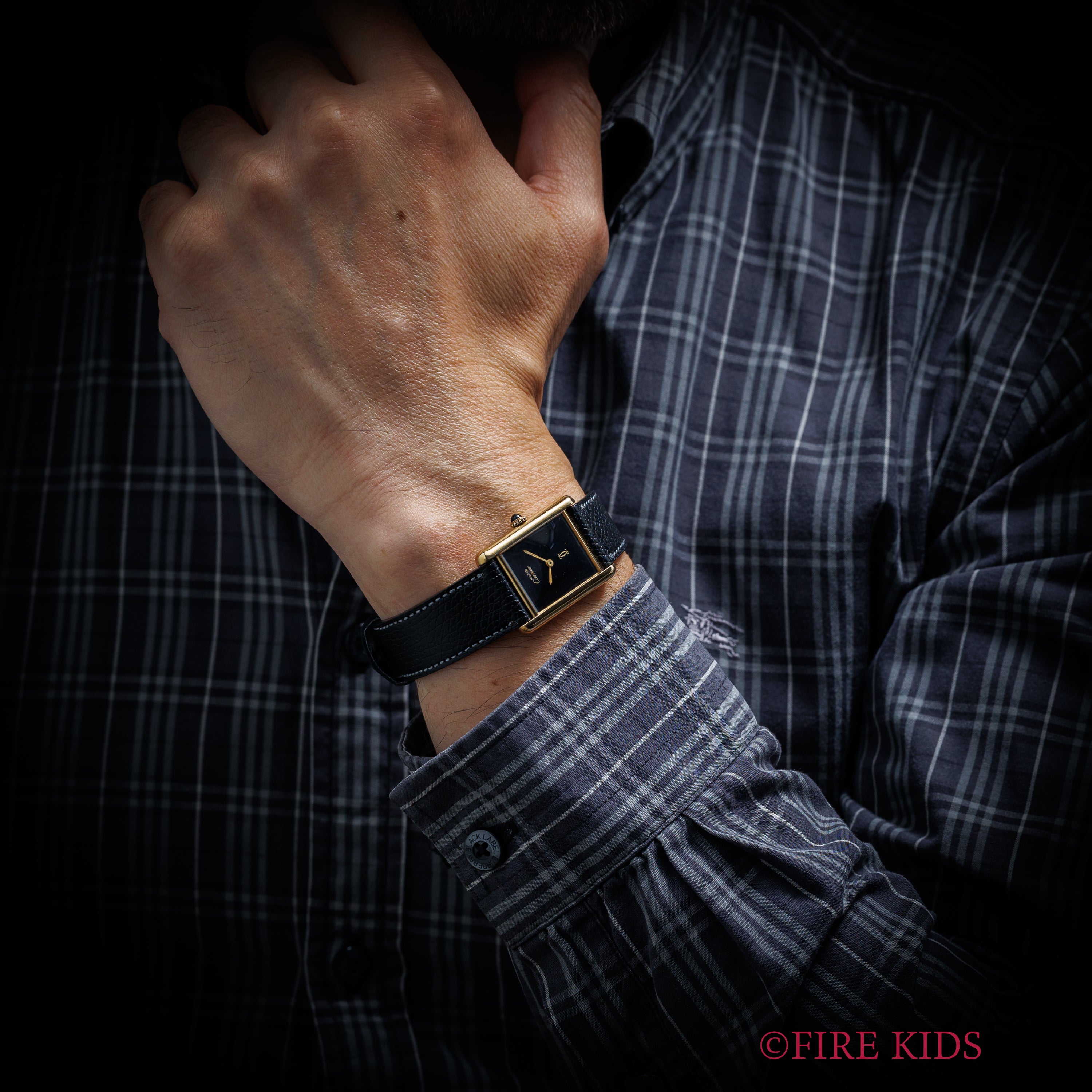 カルティエ マストタンク LMサイズ 1980年代製 ブラックダイヤル