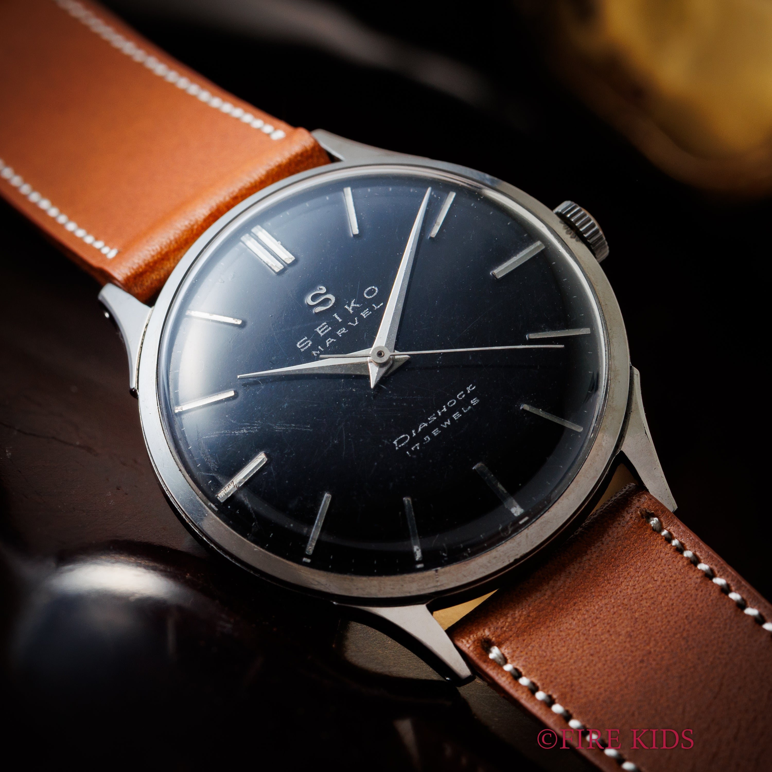 セイコー マーベル 蛇S 初期型 1957年製 手巻き Ref.14035 オリジナルブラックダイヤル