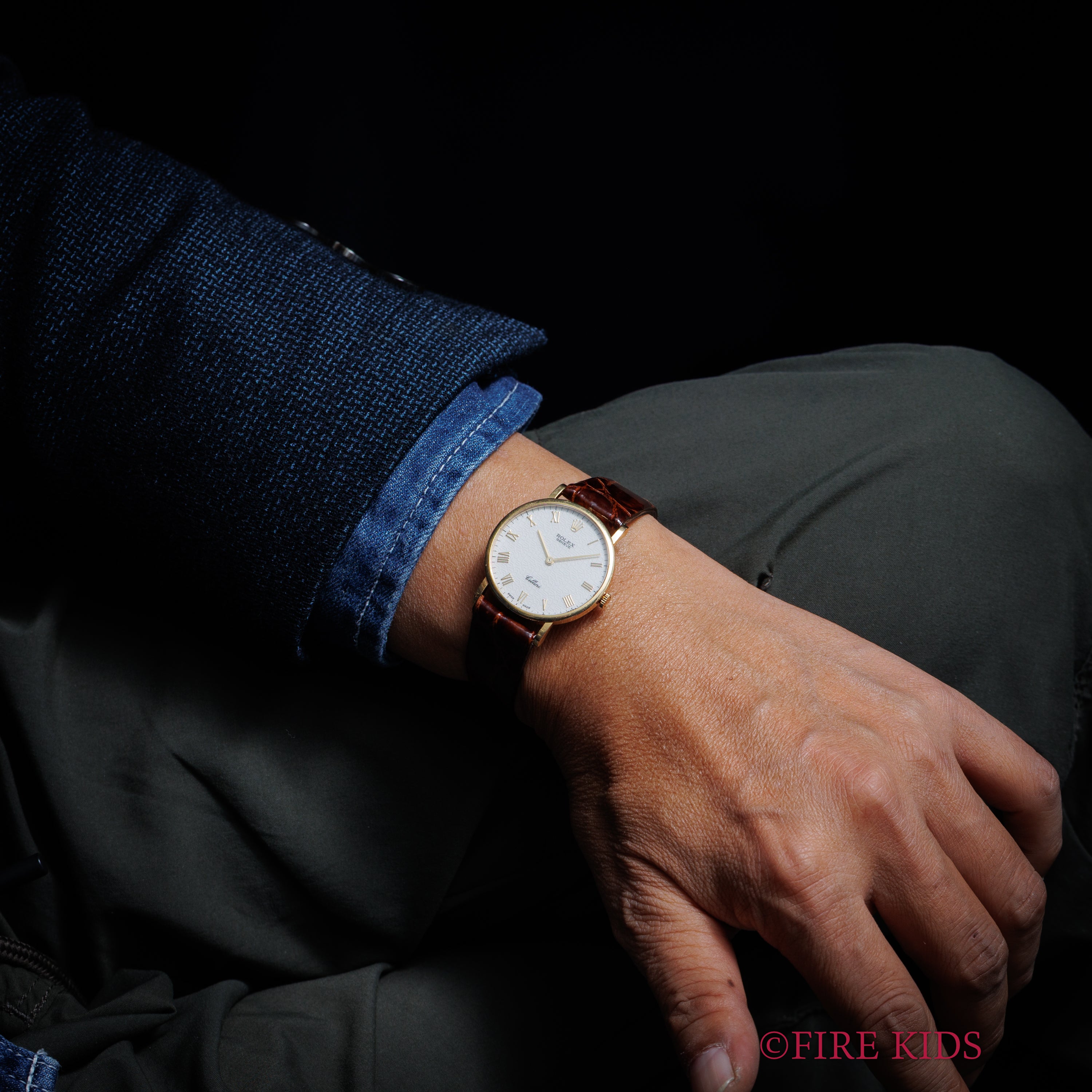 ロレックス チェリーニ 1994～95年製 彫コンピューターローマンダイヤル 18金無垢 手巻き Ref.5112