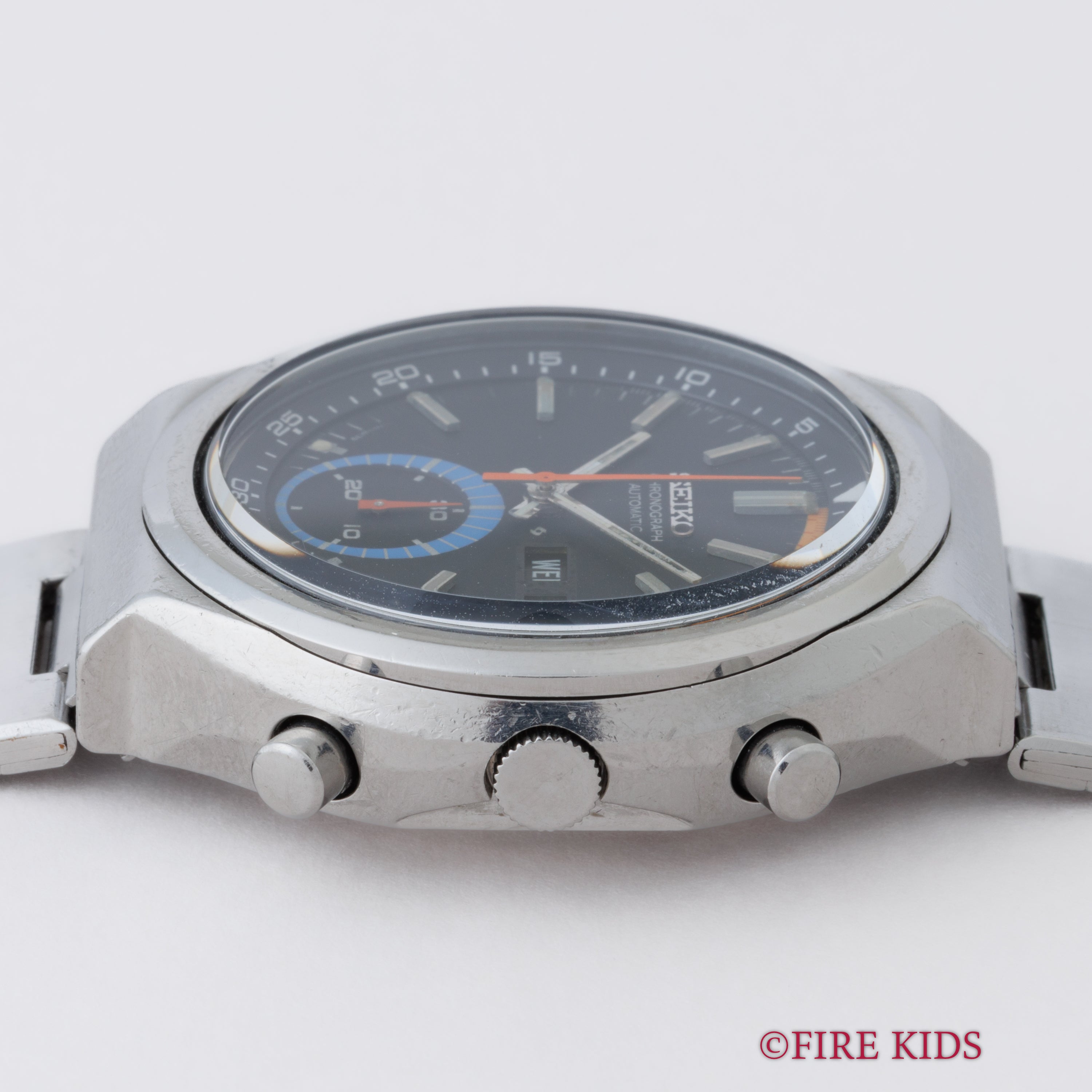 セイコー 自動巻きクロノグラフ 1975年製 Ref.6139-7050 純正ステンレスブレス付き