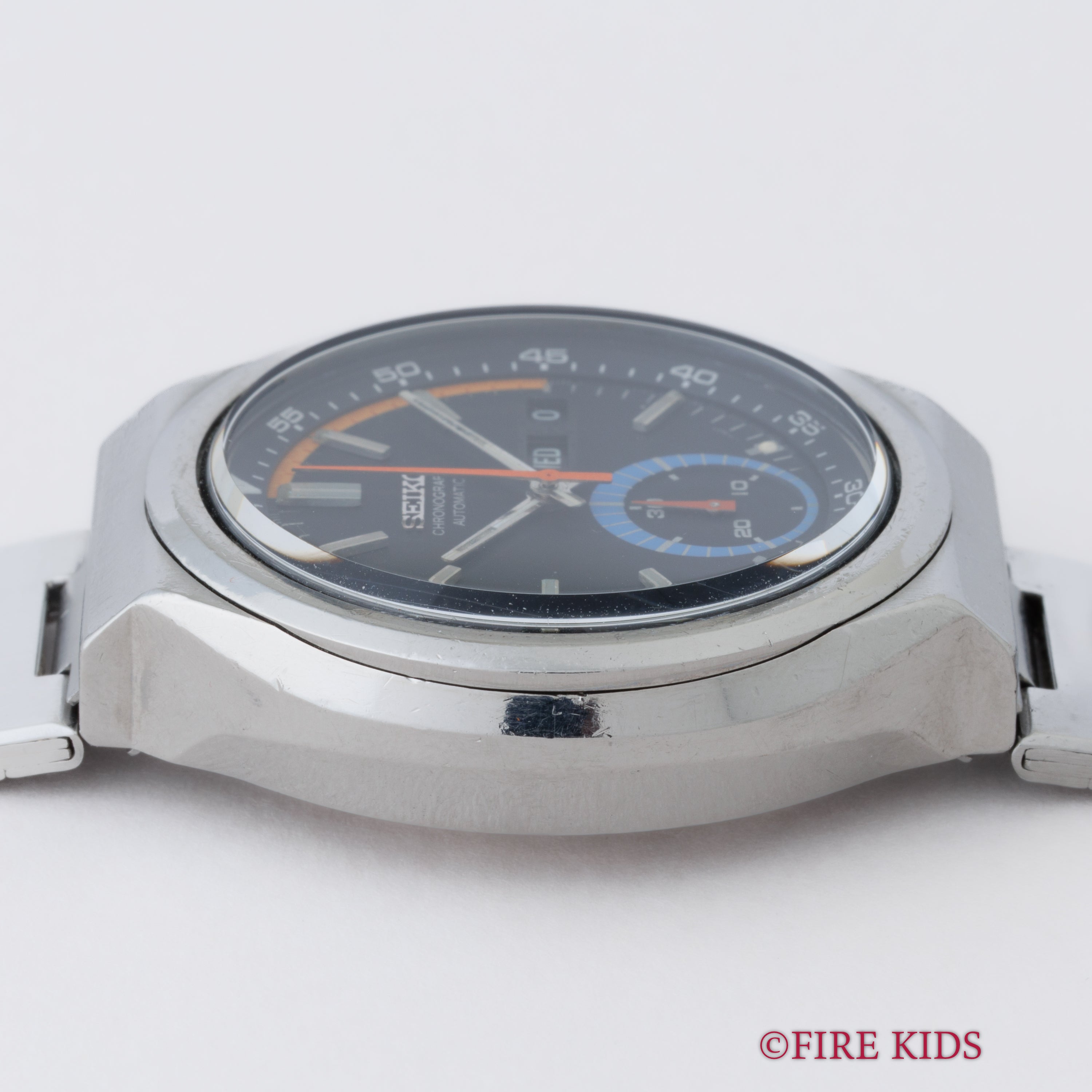 セイコー 自動巻きクロノグラフ 1975年製 Ref.6139-7050 純正ステンレスブレス付き