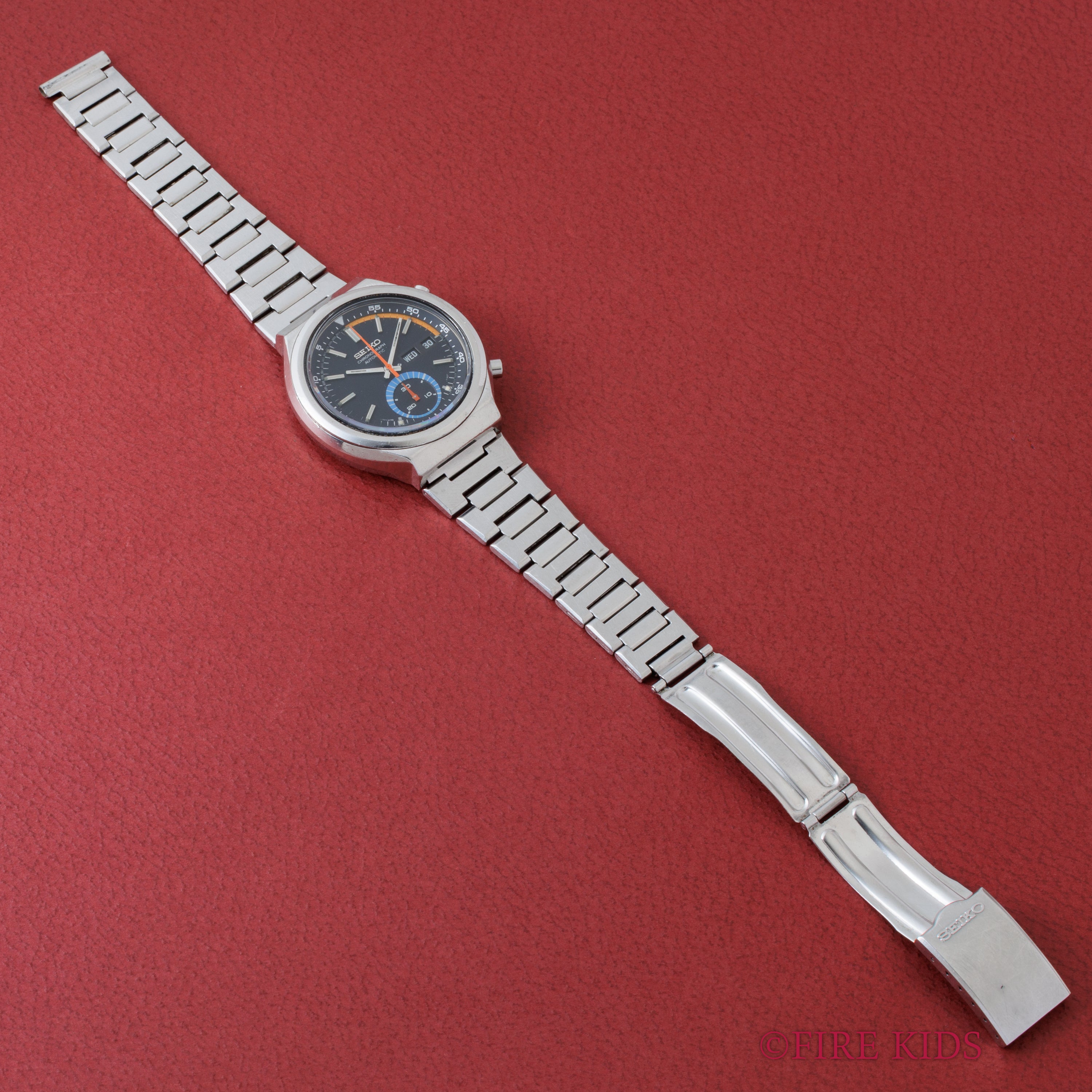 セイコー 自動巻きクロノグラフ 1975年製 Ref.6139-7050 純正ステンレスブレス付き