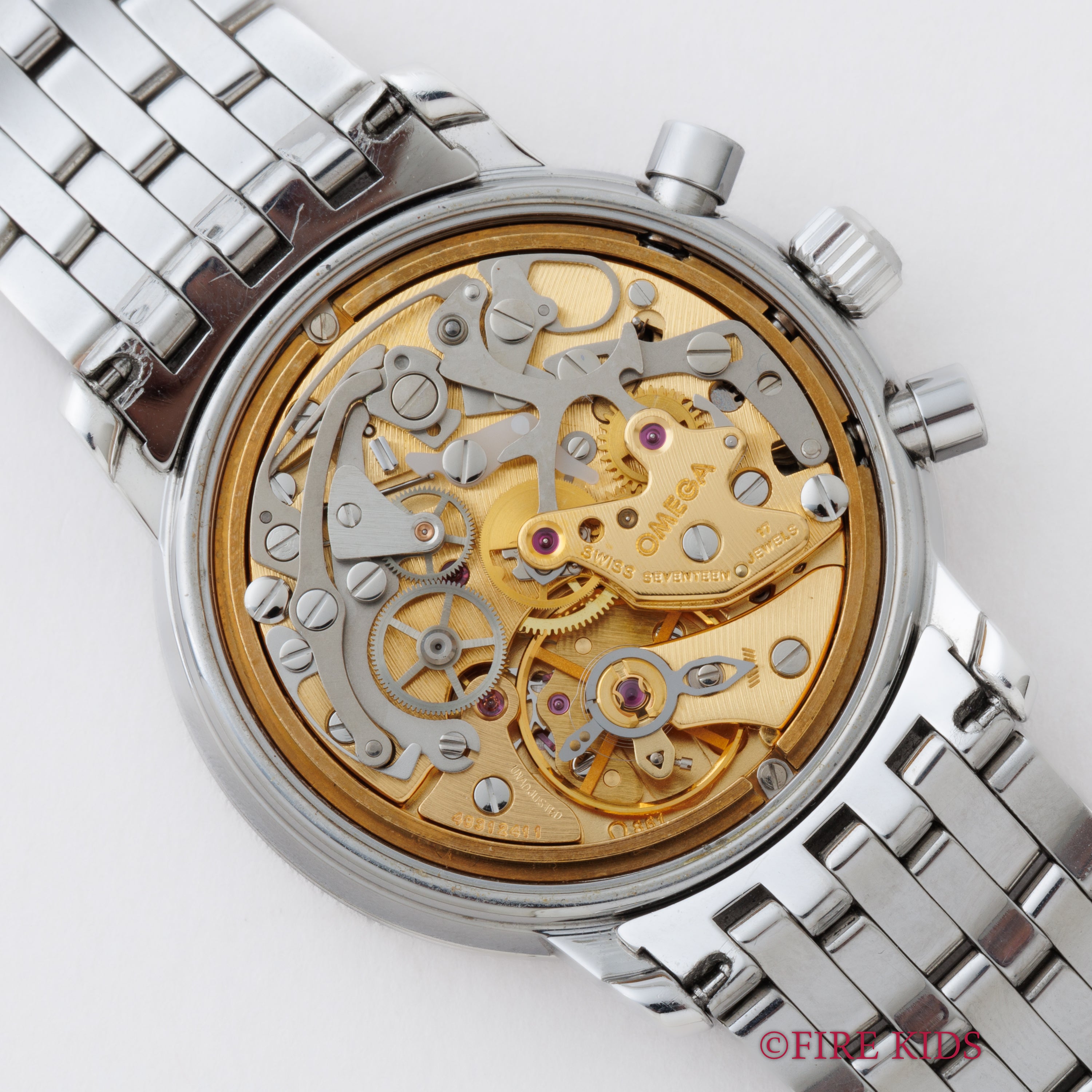 オメガ プレステージ クロノグラフ 1994年製 手巻 Cal.861 シルバーダイヤル 純正ブレス