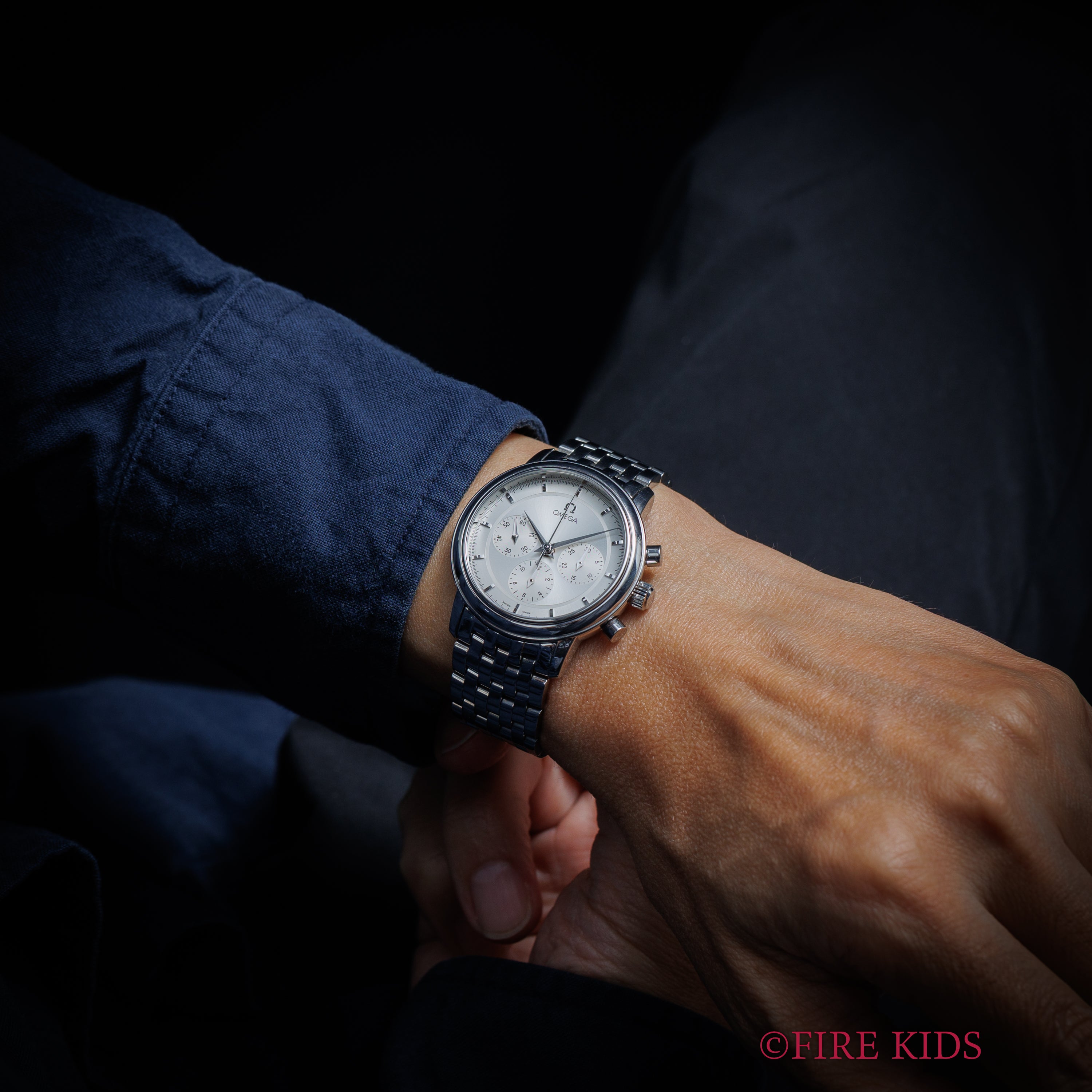 オメガ プレステージ クロノグラフ 1994年製 手巻 Cal.861 シルバーダイヤル 純正ブレス