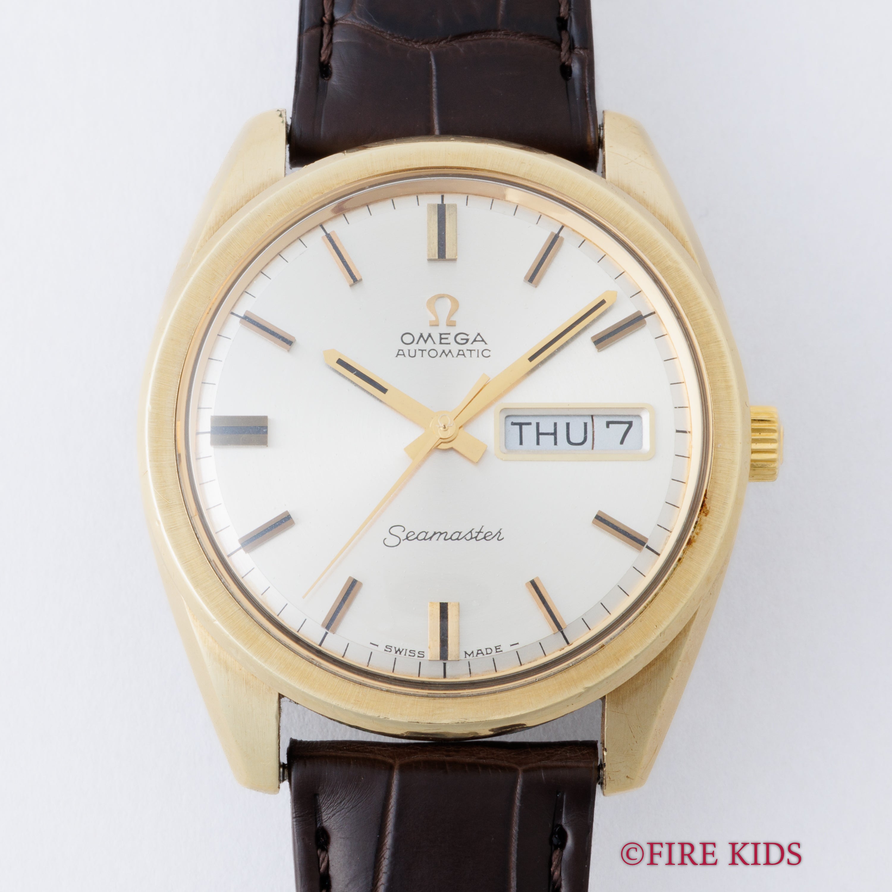 オメガ シーマスター デイデイト トップゴールドケース 1967年製 自動巻き Ref.166.032 Cal.752 純正尾錠