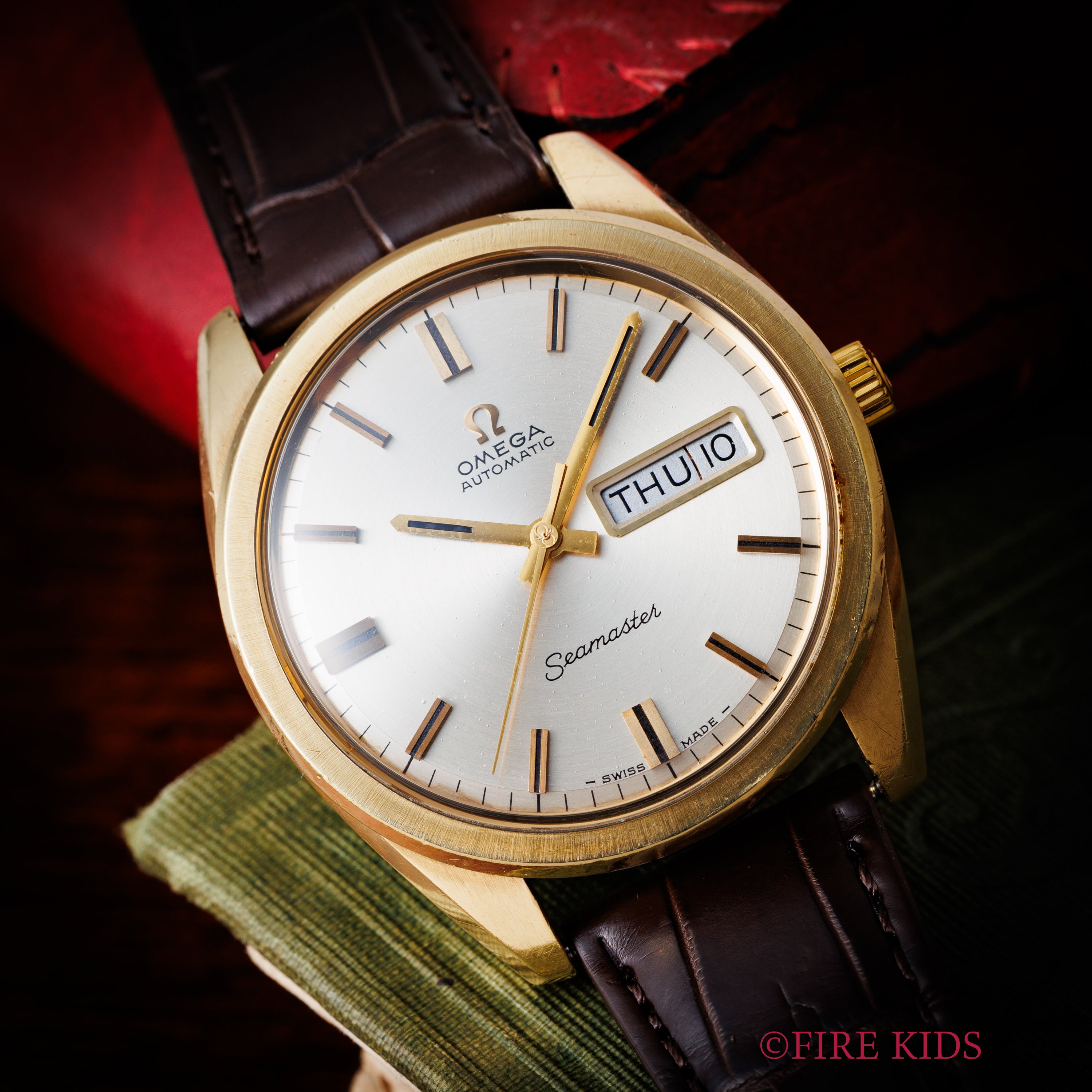 オメガ シーマスター デイデイト トップゴールドケース 1967年製 自動巻き Ref.166.032 Cal.752 純正尾錠