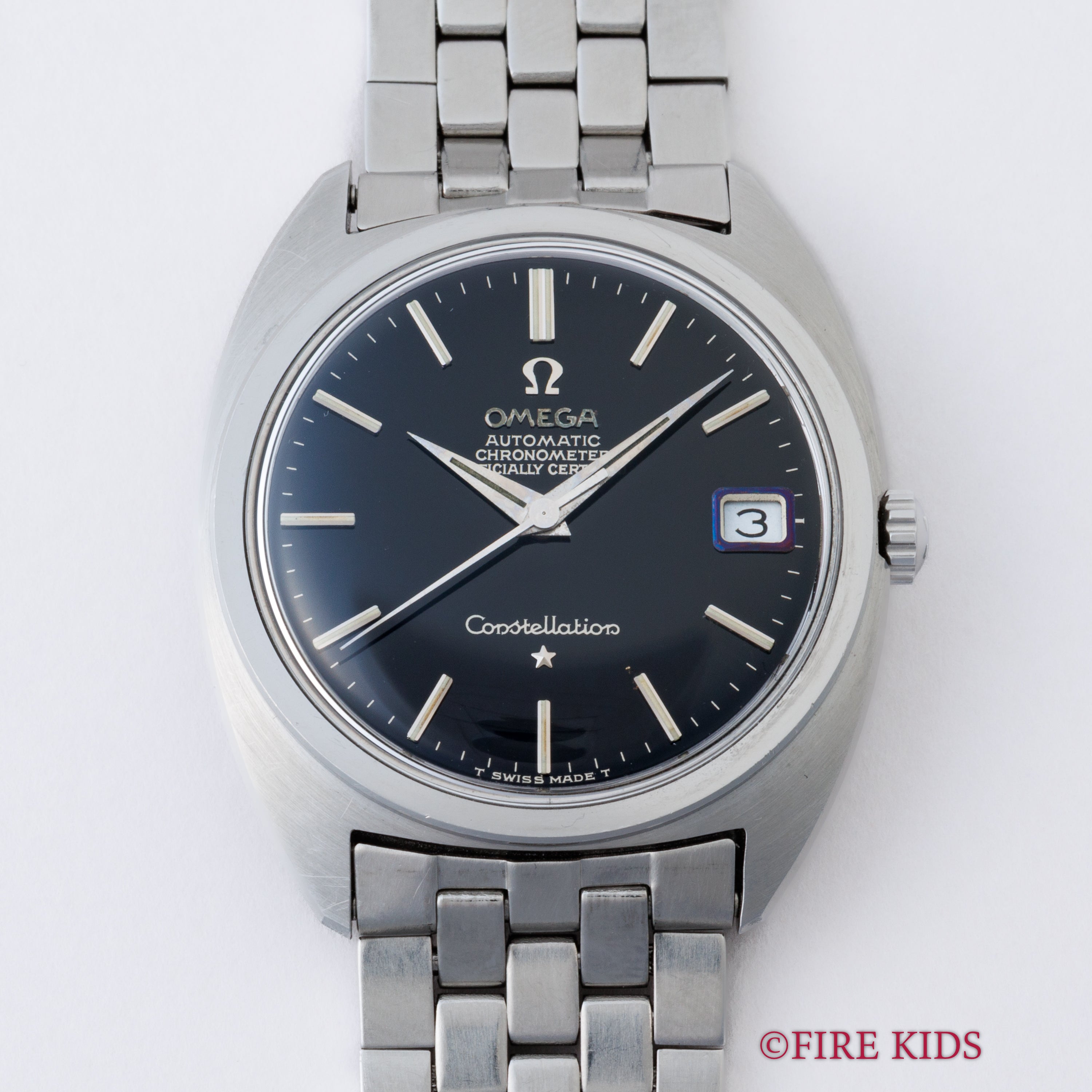 オメガ コンステレーション 1967年製 Ref.168.017 ジェンタ ブラックミラーダイヤル 純正ブレス