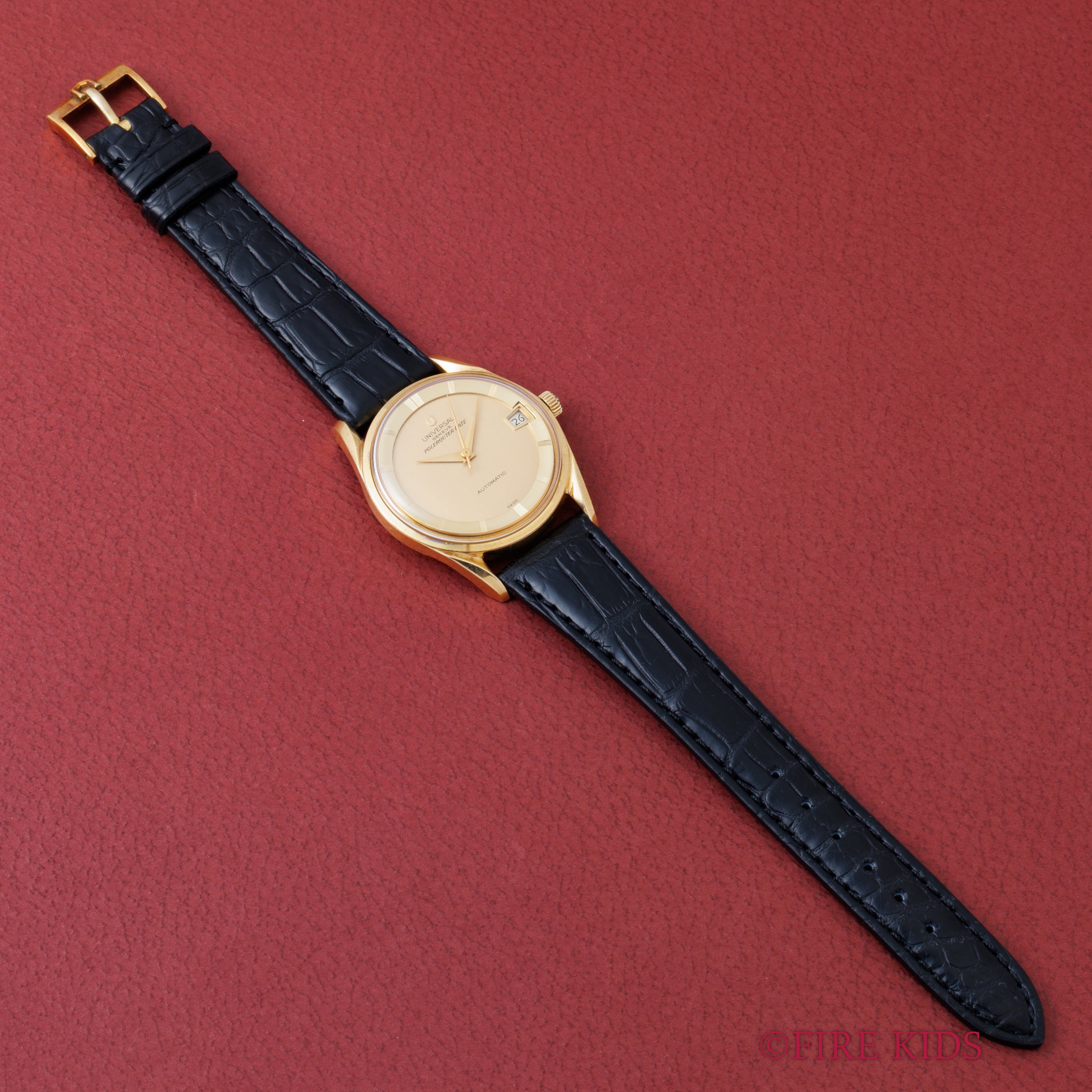 ユニバーサル・ジュネーブ 18金無垢ポールルーター 1960年代製 マイクロローター自動巻 Cal.69 純正GP尾錠