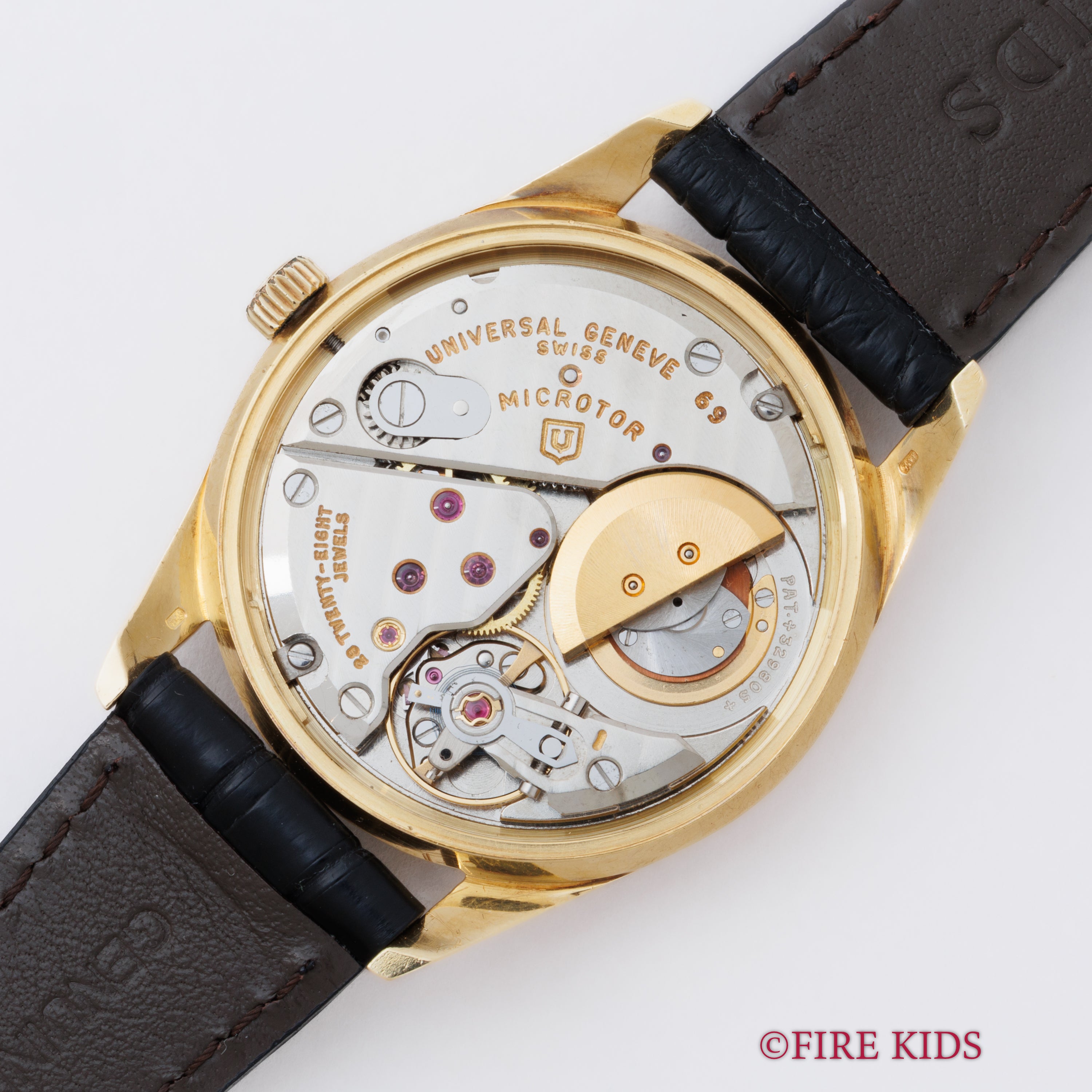 ユニバーサル・ジュネーブ 18金無垢ポールルーター 1960年代製 マイクロローター自動巻 Cal.69 純正GP尾錠