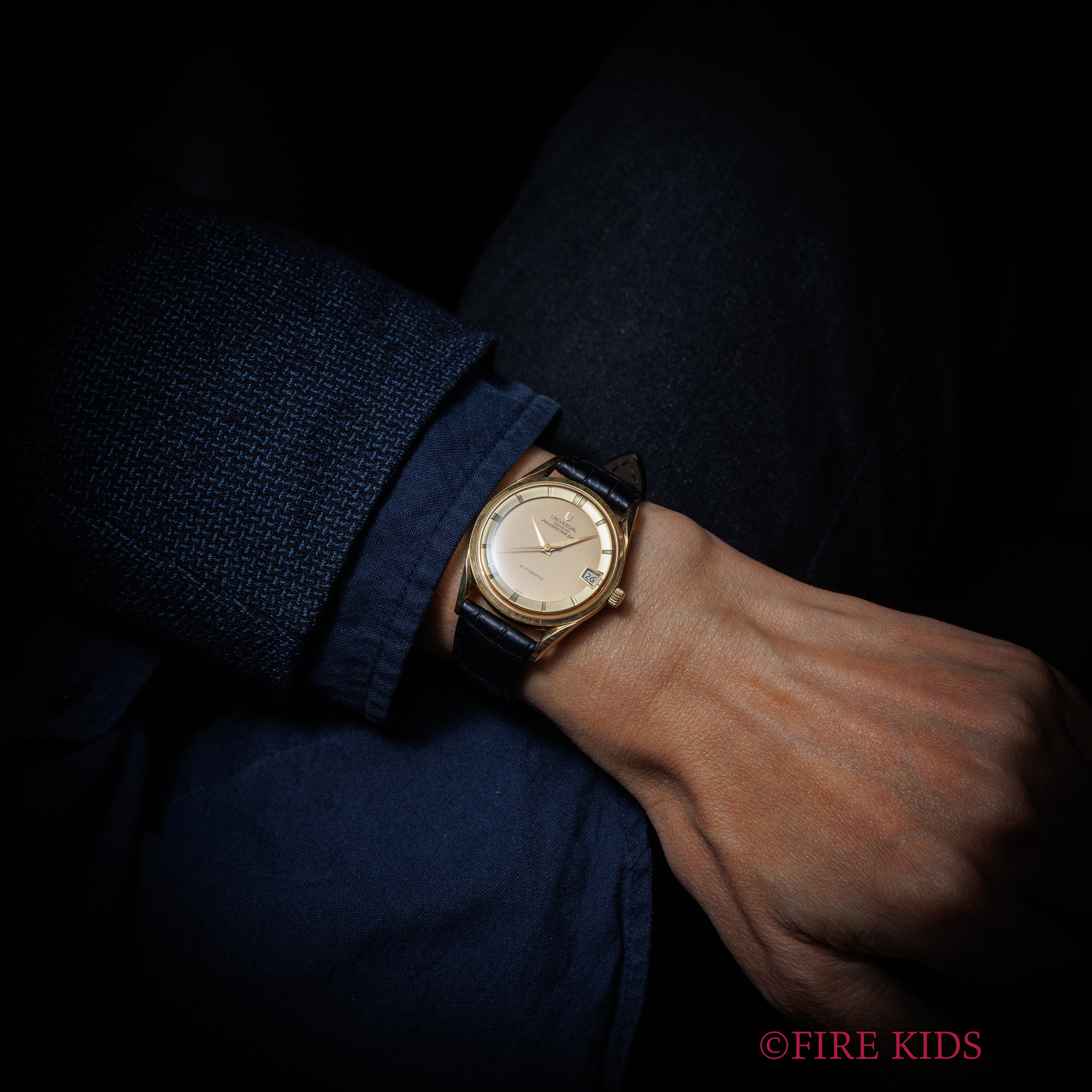 ユニバーサル・ジュネーブ 18金無垢ポールルーター 1960年代製 マイクロローター自動巻 Cal.69 純正GP尾錠