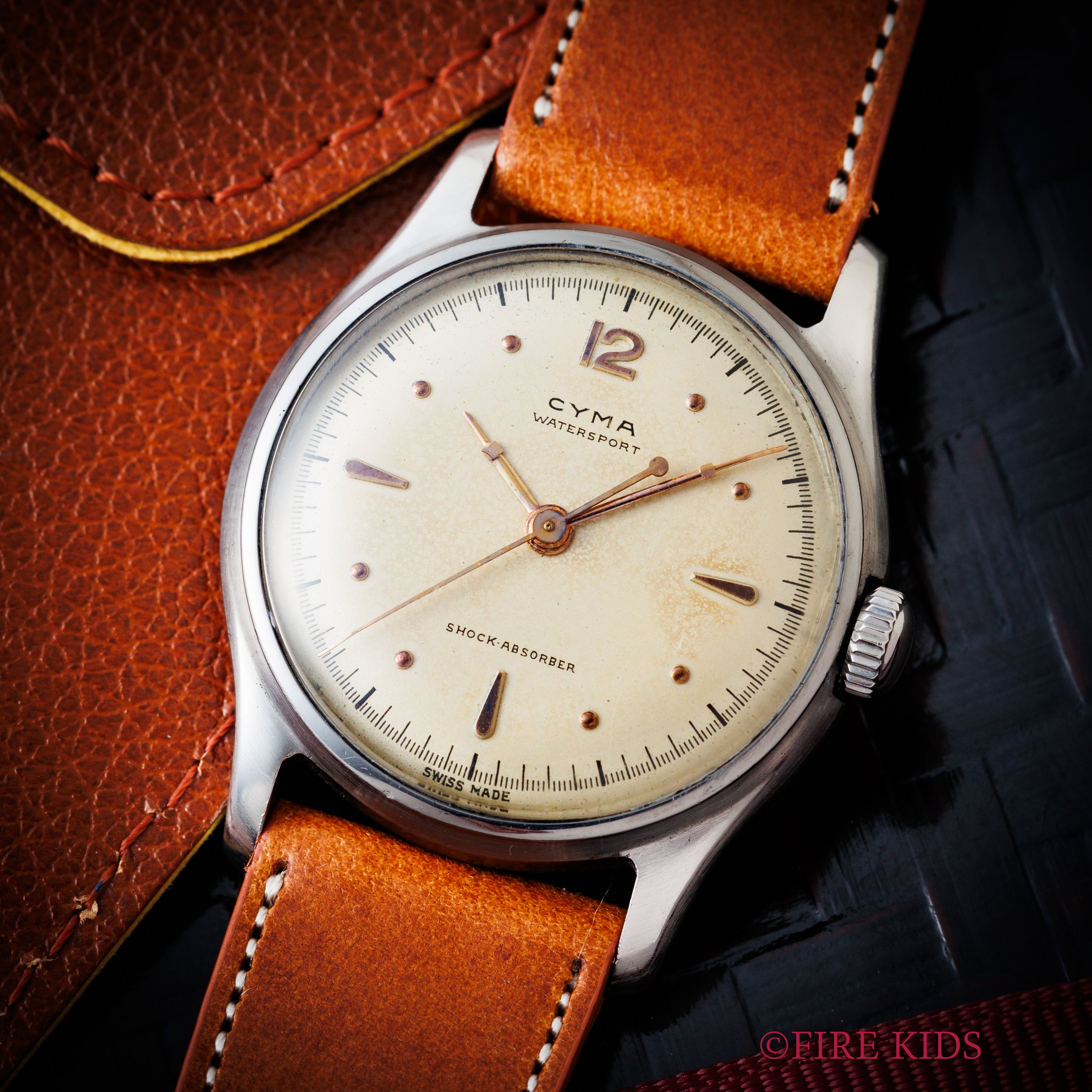 シーマ 1950年代製 ウォータースポーツ スクリューバックケース 手巻き