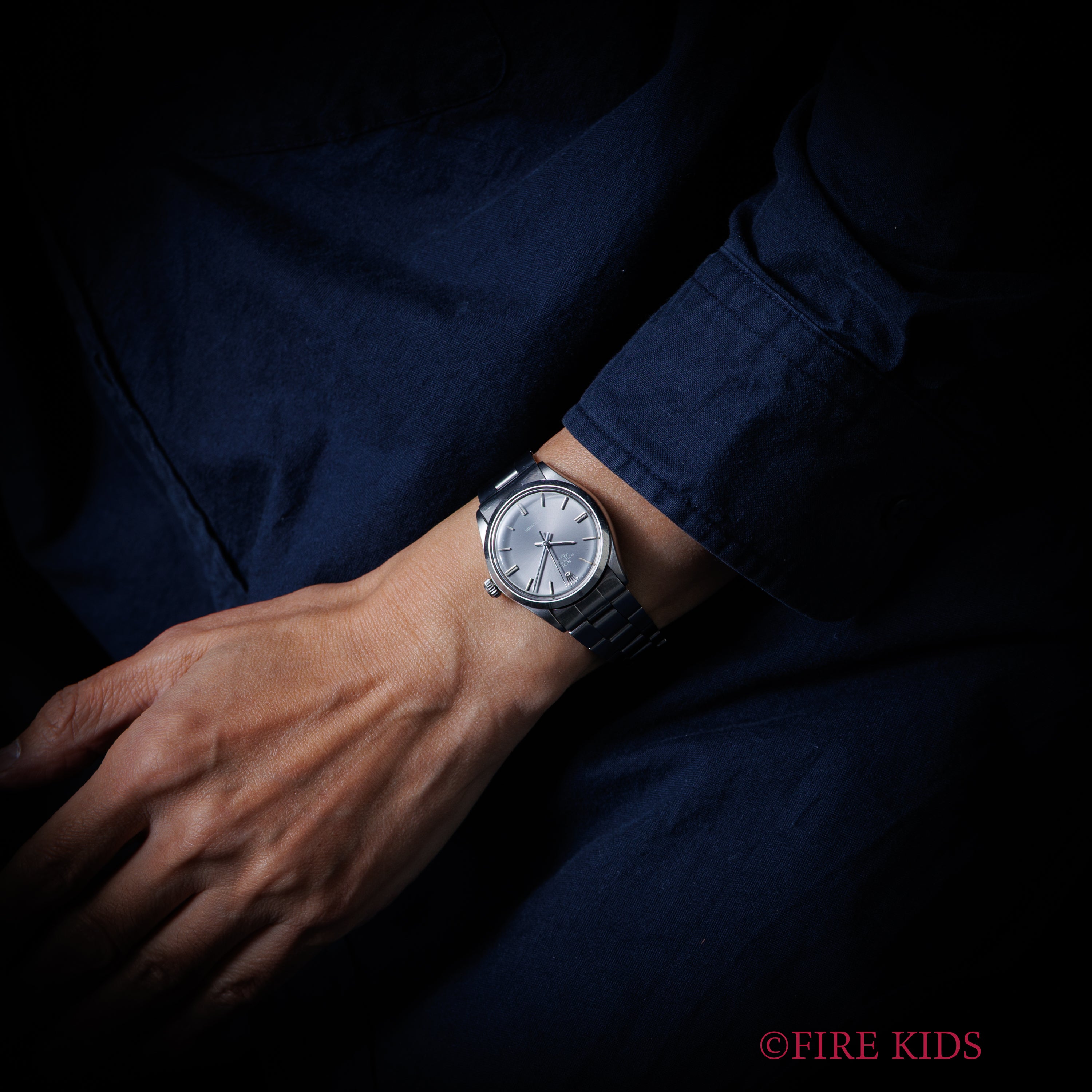 ロレックス エアキング 1972年製 グレーゴーストダイヤル Ref.5500 自動巻 3連オイスターブレス